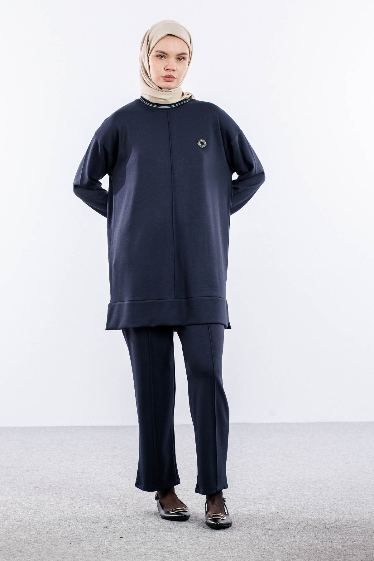 25123 Takim 44-46 Ribana Detay - Gri - 1