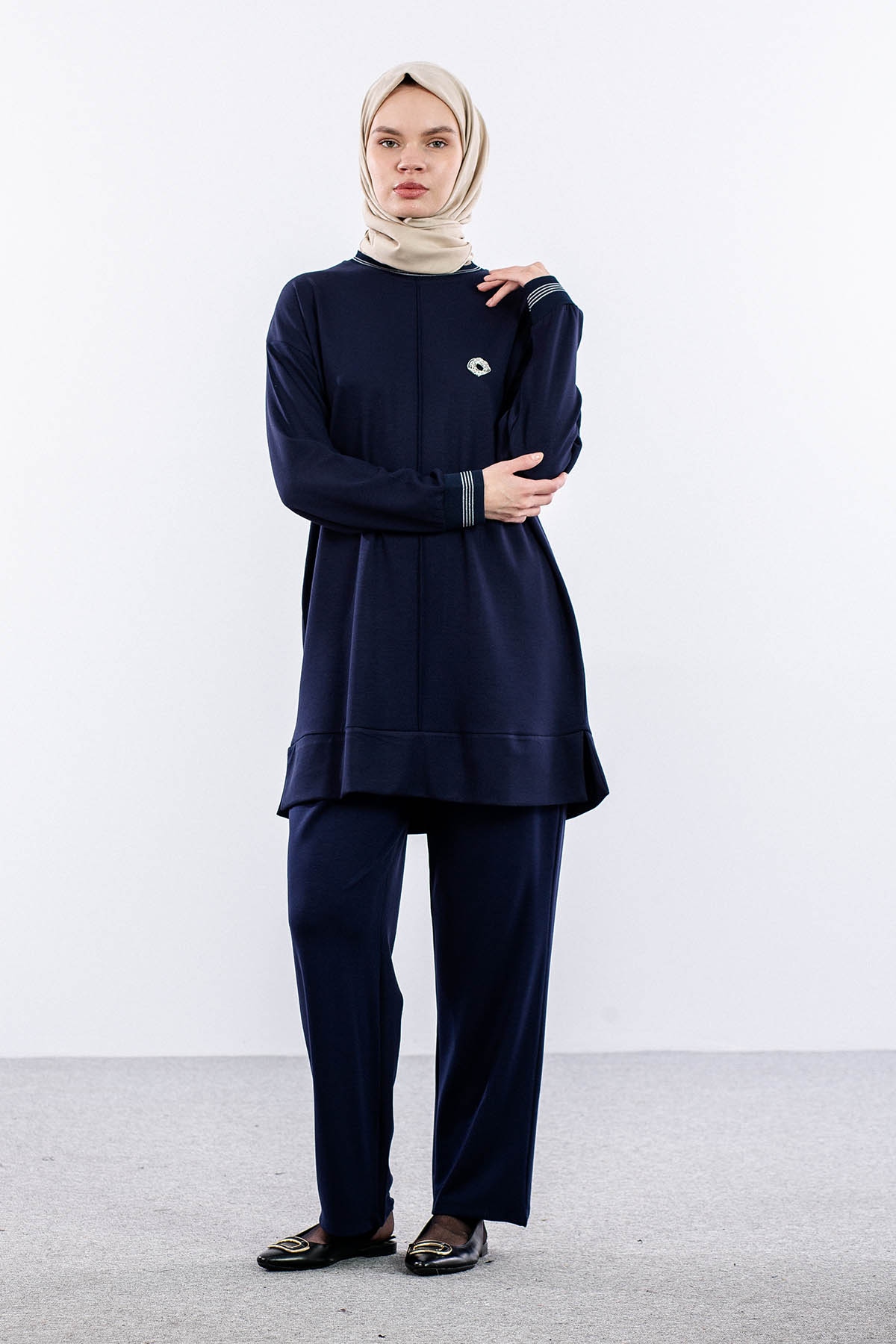 25123 Takim 44-46 Ribana Detay - Lacivert - 2