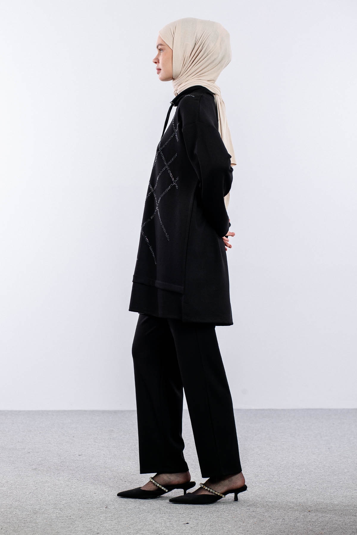 25262 Takim 44-46 Kare Tas - Siyah - 3