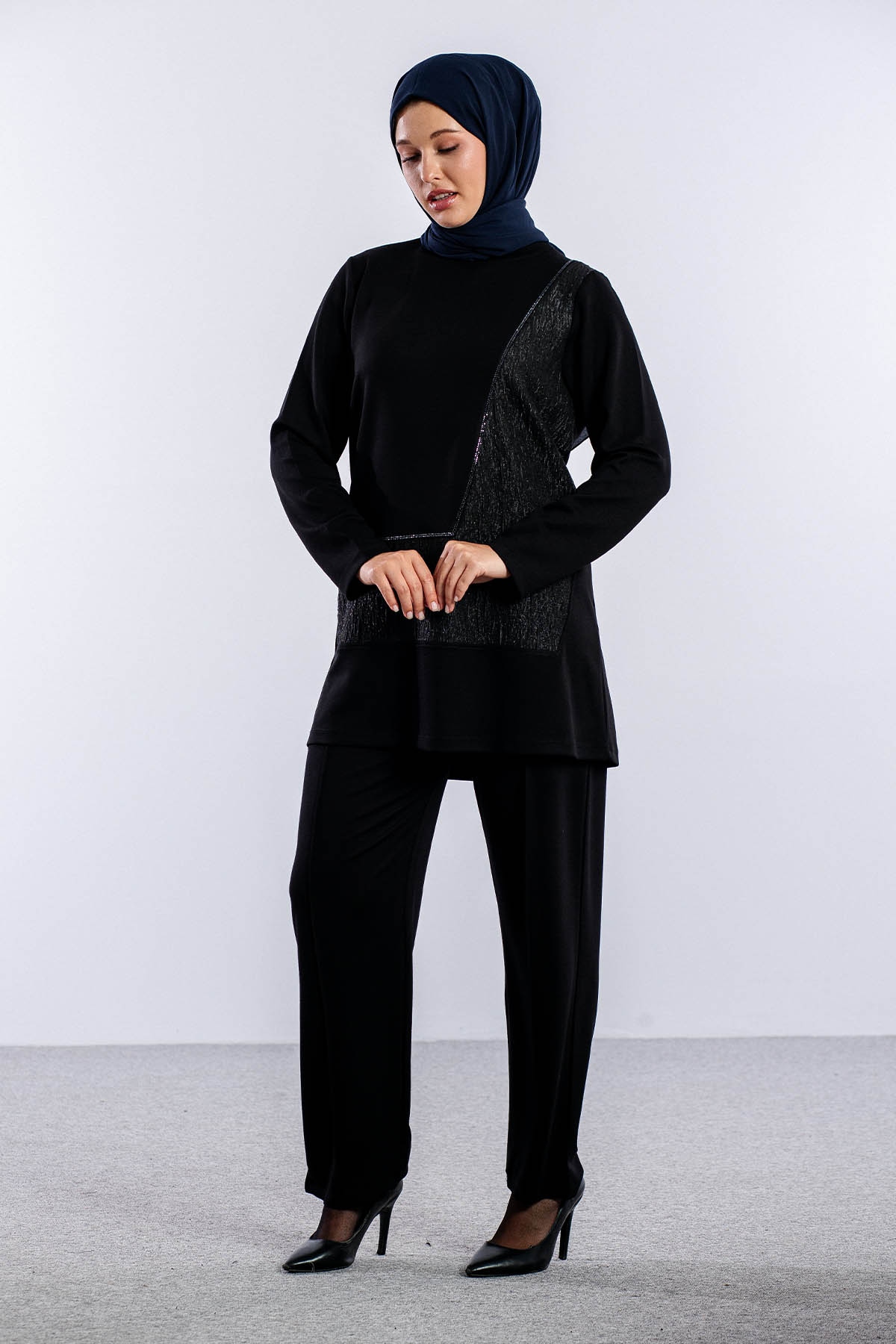 25268 Takim 44-46 Sim Tas Garni - Siyah - 2