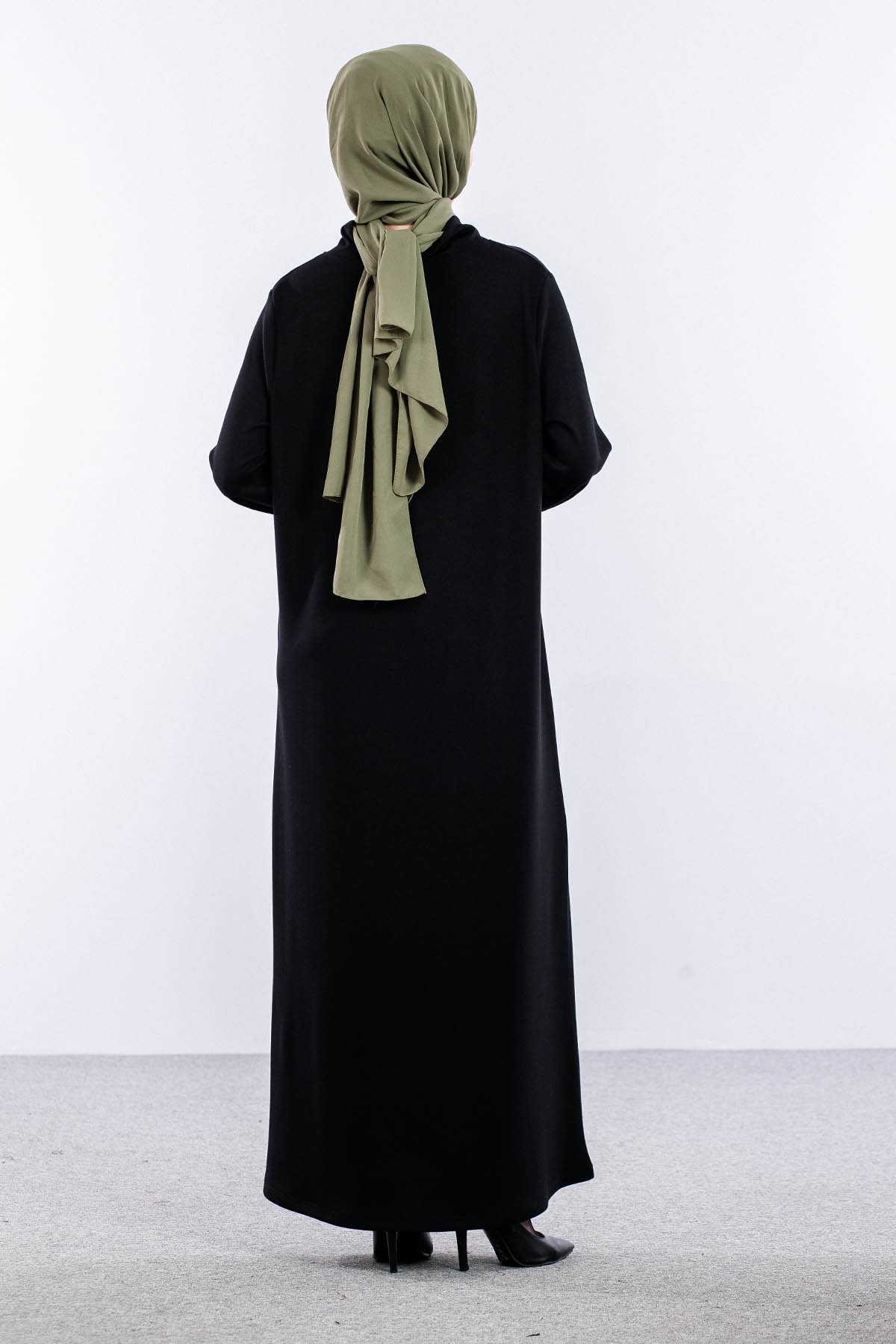 25292 Elbise 44-46-48 Yarim Balikçi - Siyah - 4