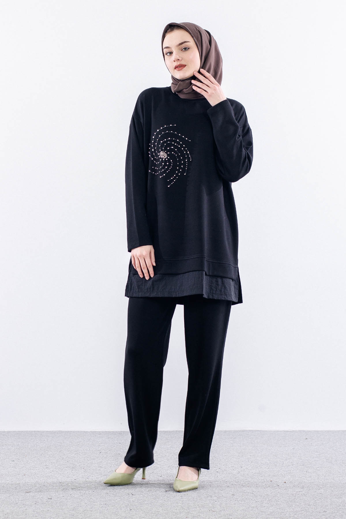 25327 Takim 44-46 Tas Detay - Siyah - 2