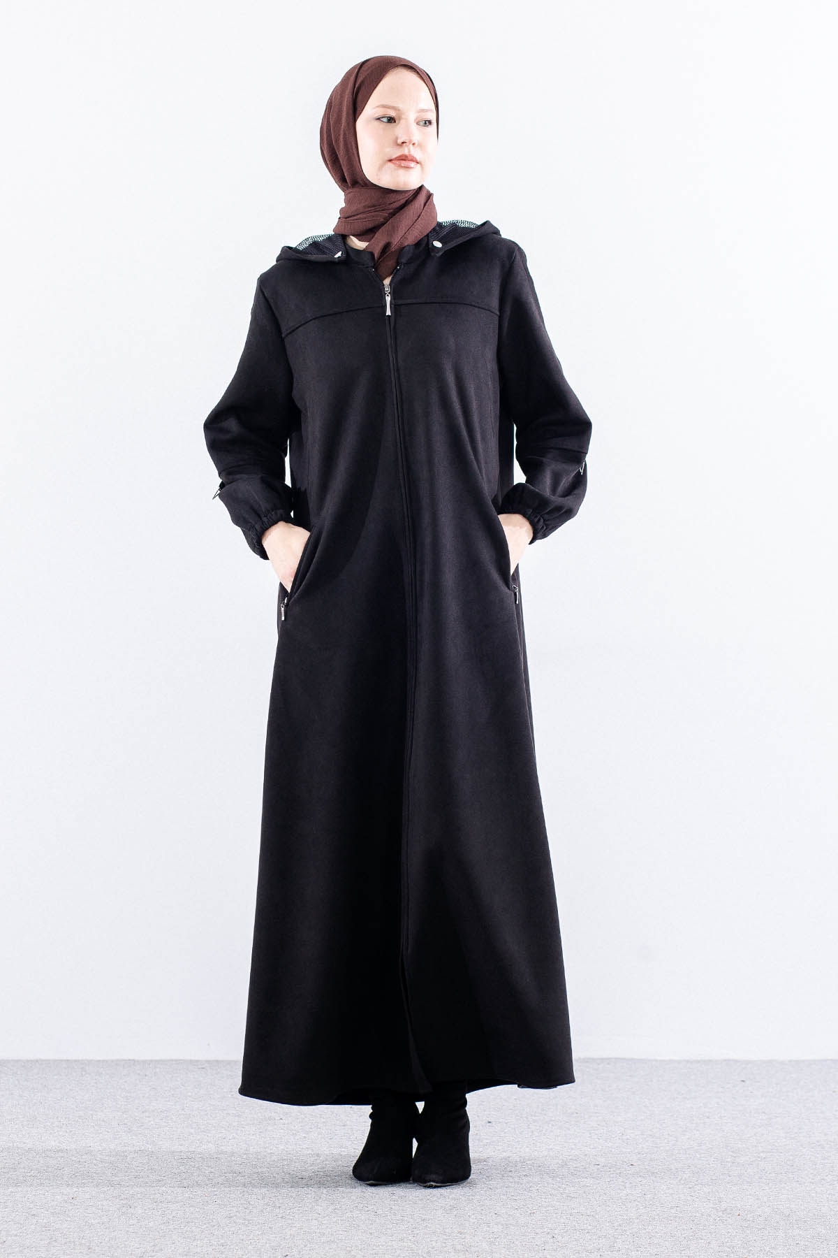 2543 Suet Pardesü 42-52 (690 Model) - Siyah - 2