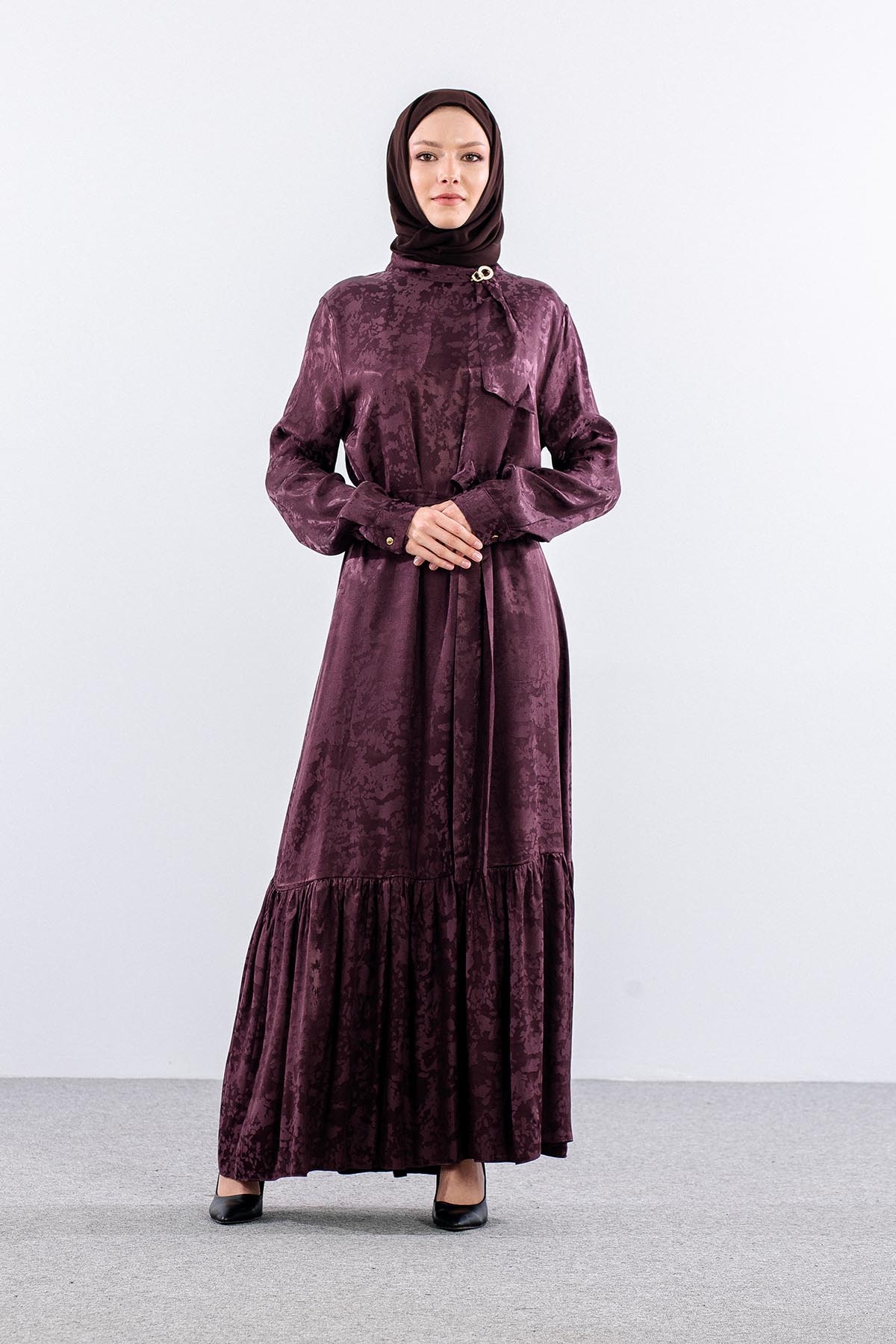 2593 Elbi̇se 40-48 Jakar Sik Detay - Bordo - 1