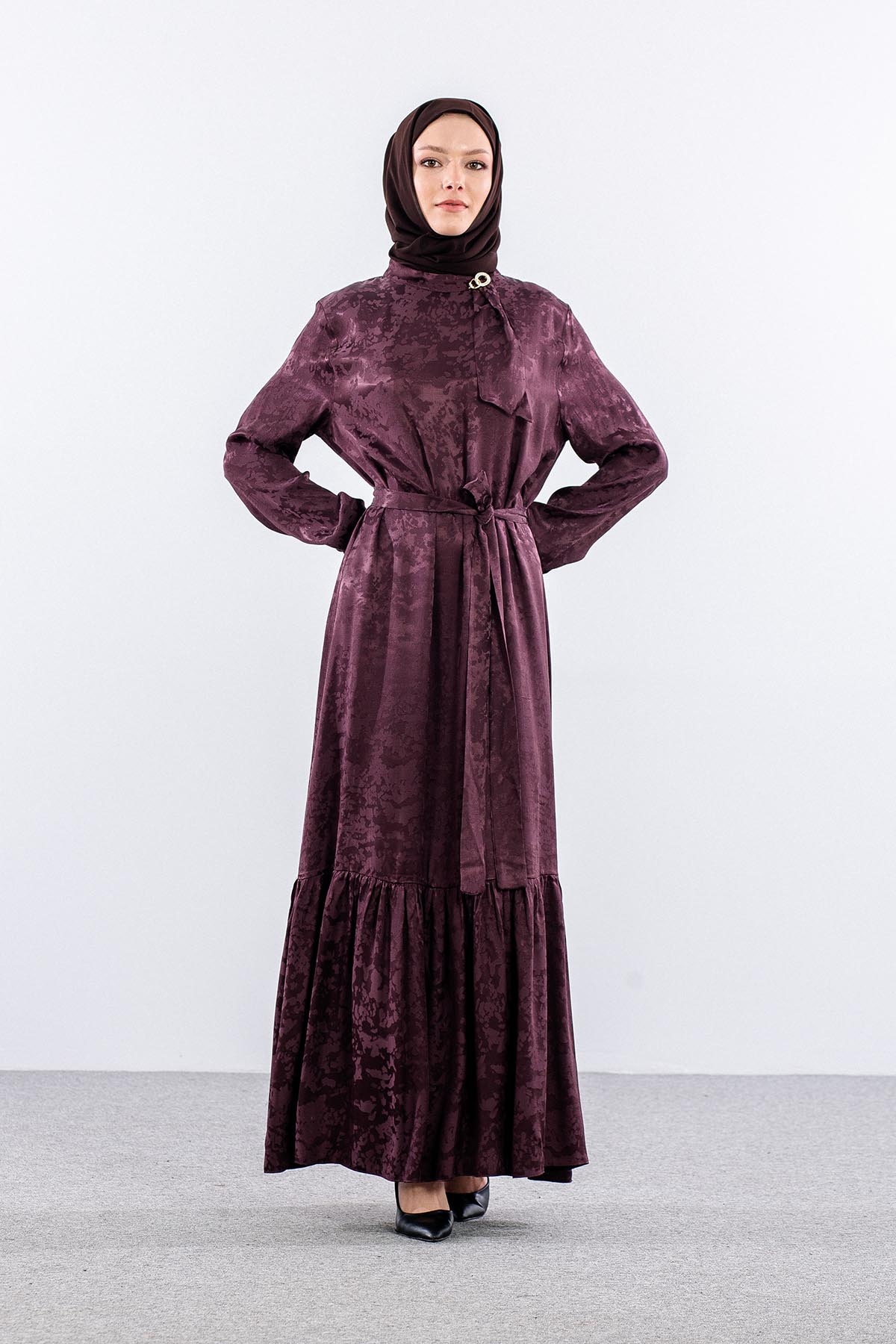 2593 Elbi̇se 40-48 Jakar Sik Detay - Bordo - 2