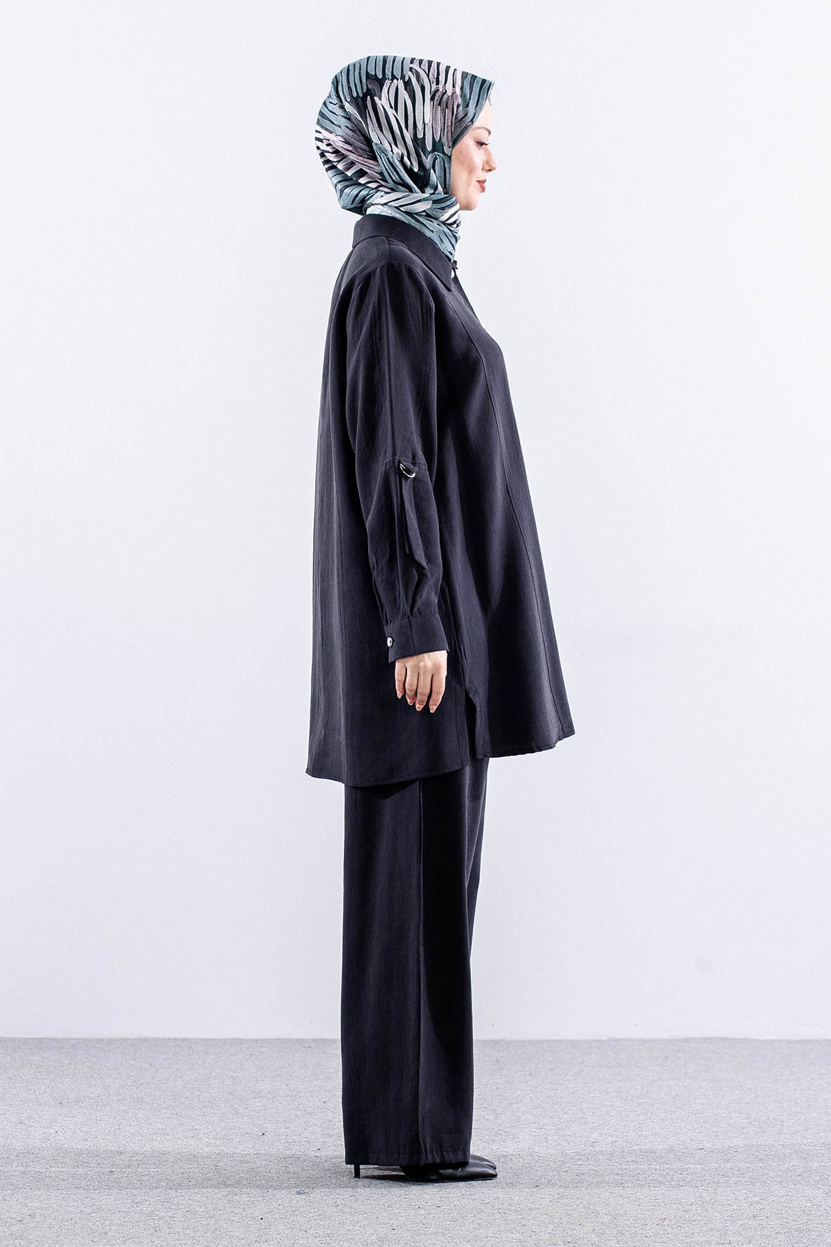 26121 Takim 44-46 Keten - Siyah - 4