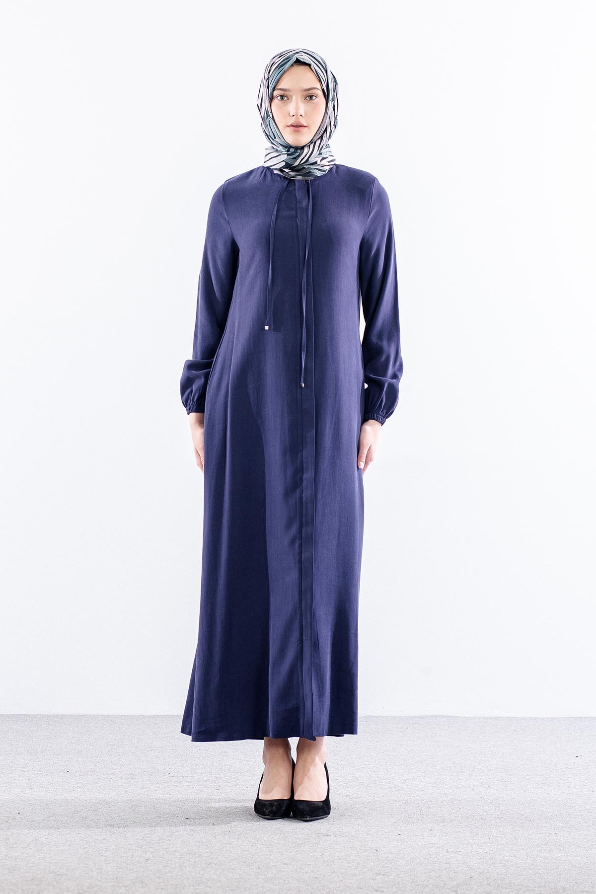 2616 Ferace 42-52 Tencel Duz Ipli - Lacivert - 1