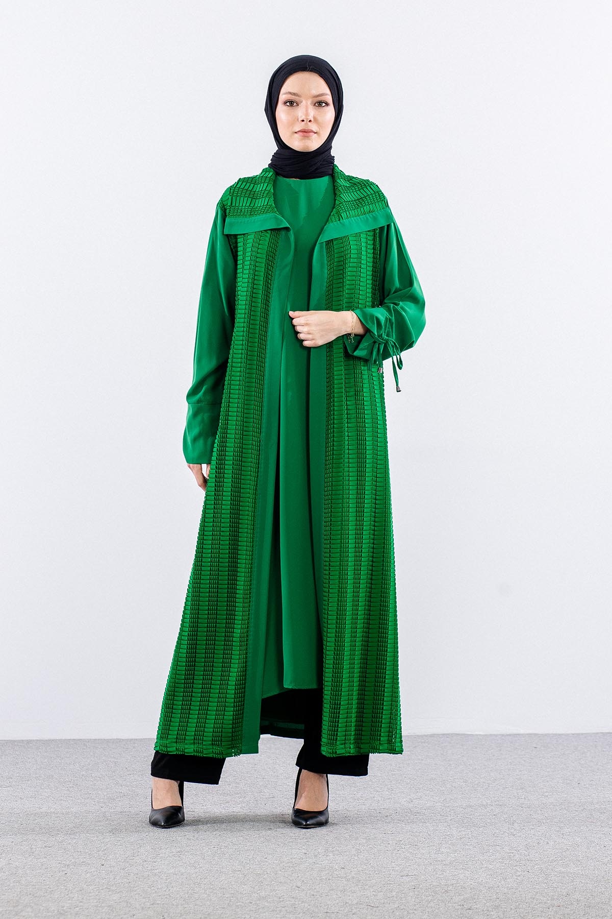 2622 2li̇ Elbi̇se L-3xl File Detay - Yesil - 1