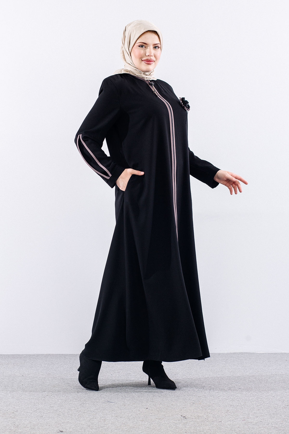 2703 Ferace 46-52 - Siyah - 3