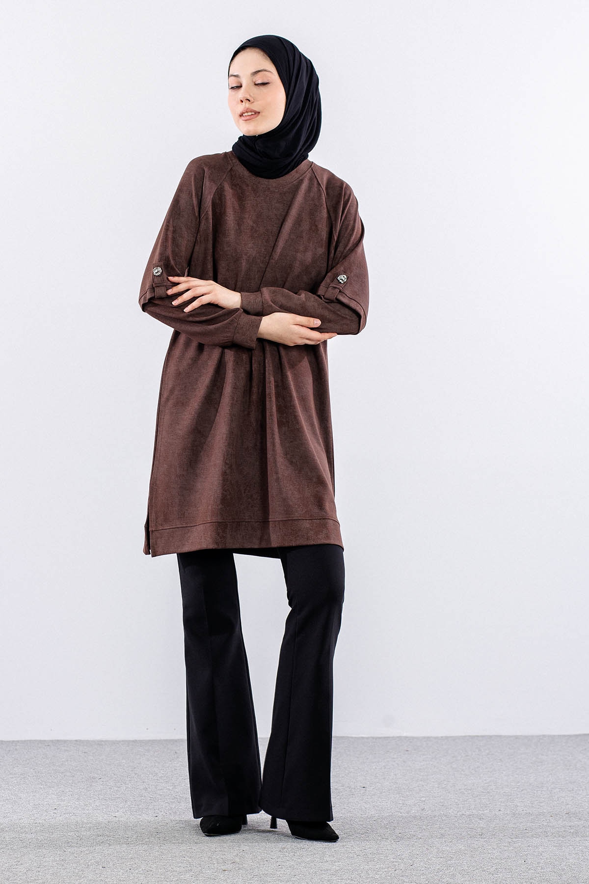 2760 Tuni̇k 44-50 - Kahve - 2