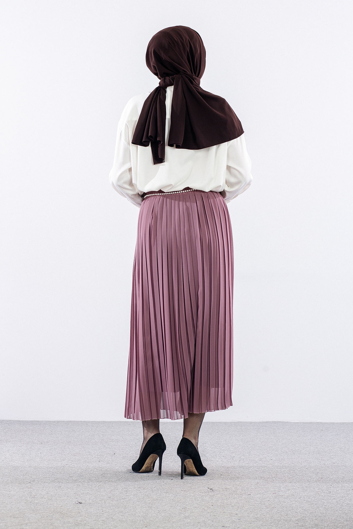 3023 Etek 38-48 Pli̇se Si̇fon - Gulkurusu - 4