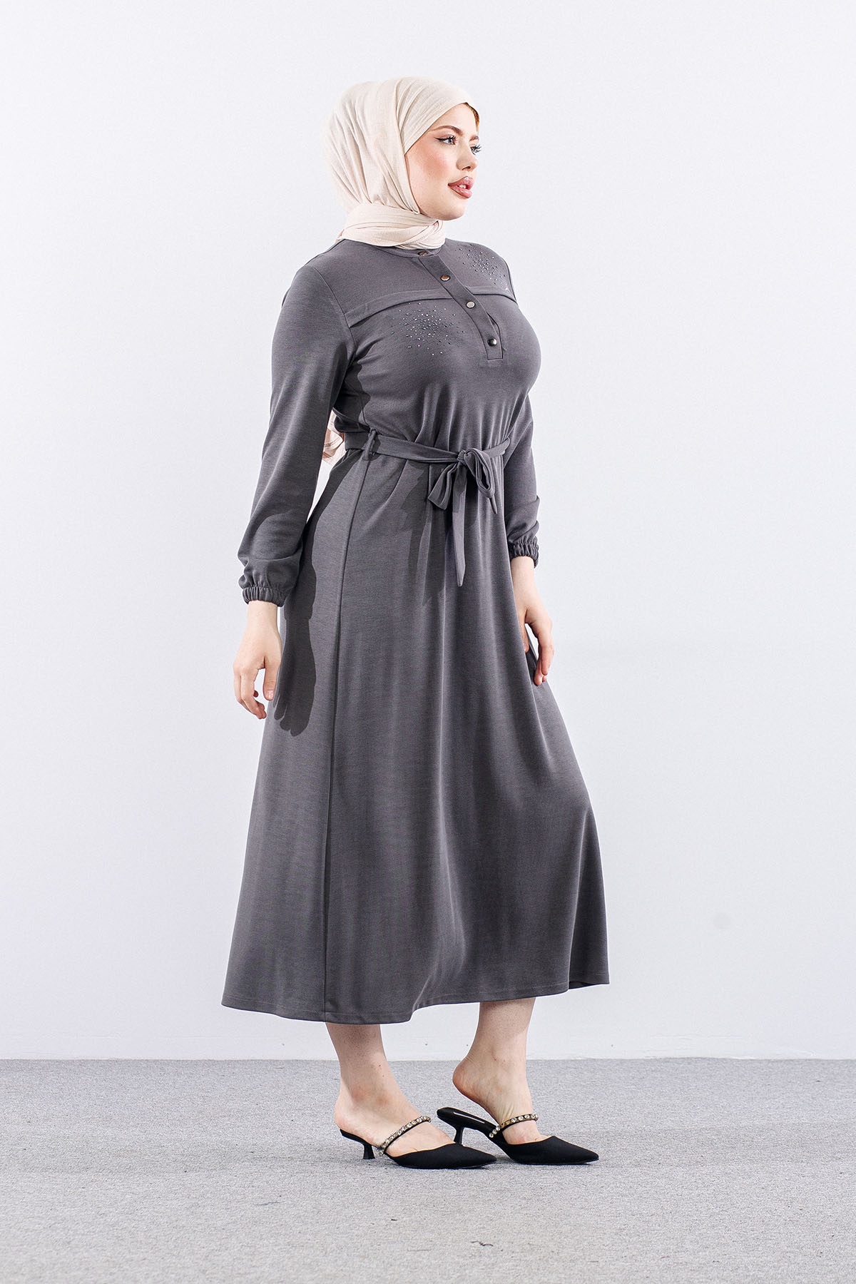 3045 Elbi̇se M-l-xl-2xl - Gri - 3