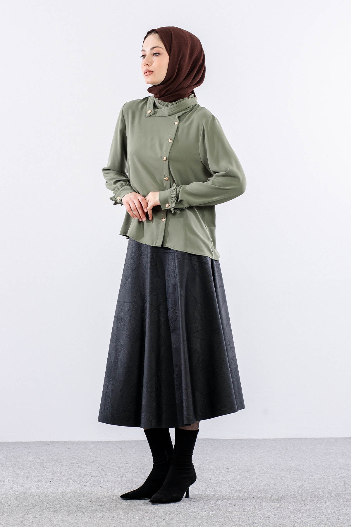 3078 Gömlek 40-48 - Haki - 2