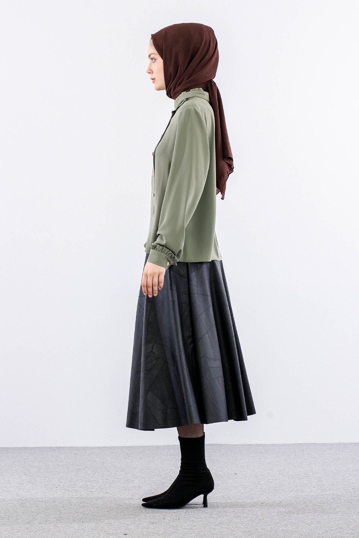 3078 Gömlek 40-48 - Haki - 3