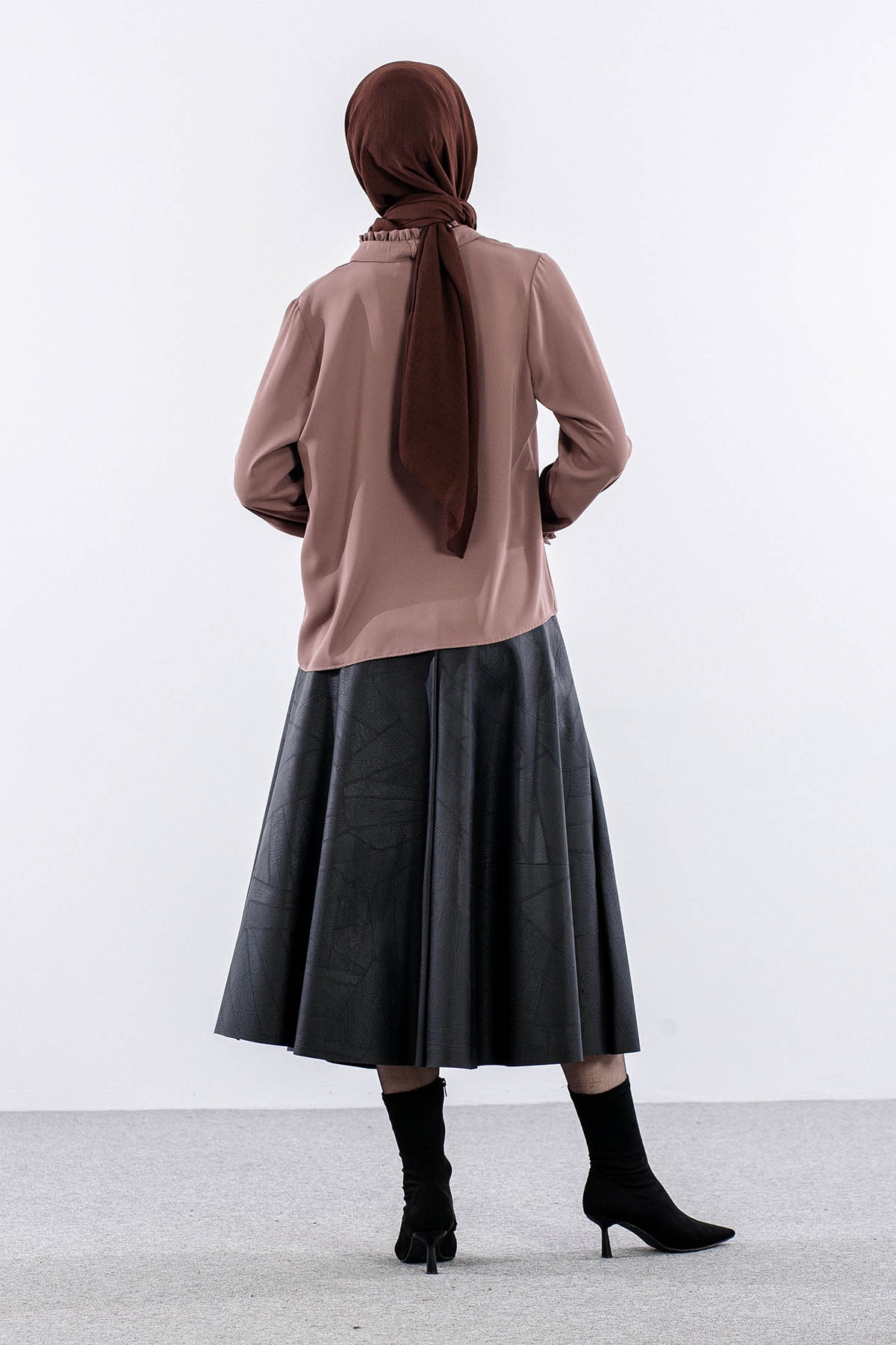 3078 Gömlek 40-48 - Kahve - 5