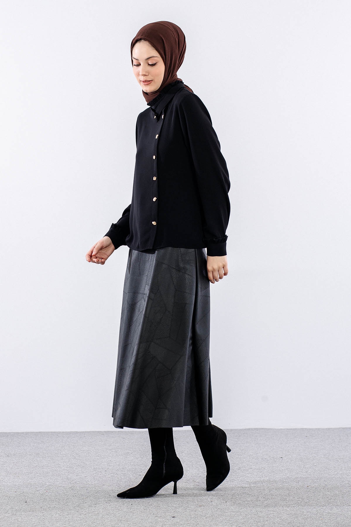 3078 Gömlek 40-48 - Siyah - 3