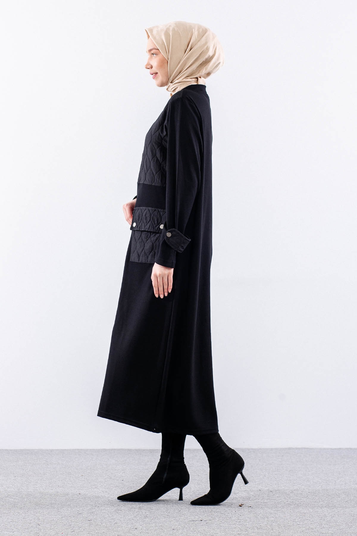 308 Spor Kap 40-50 Kapitone Fermuar - Siyah - 3