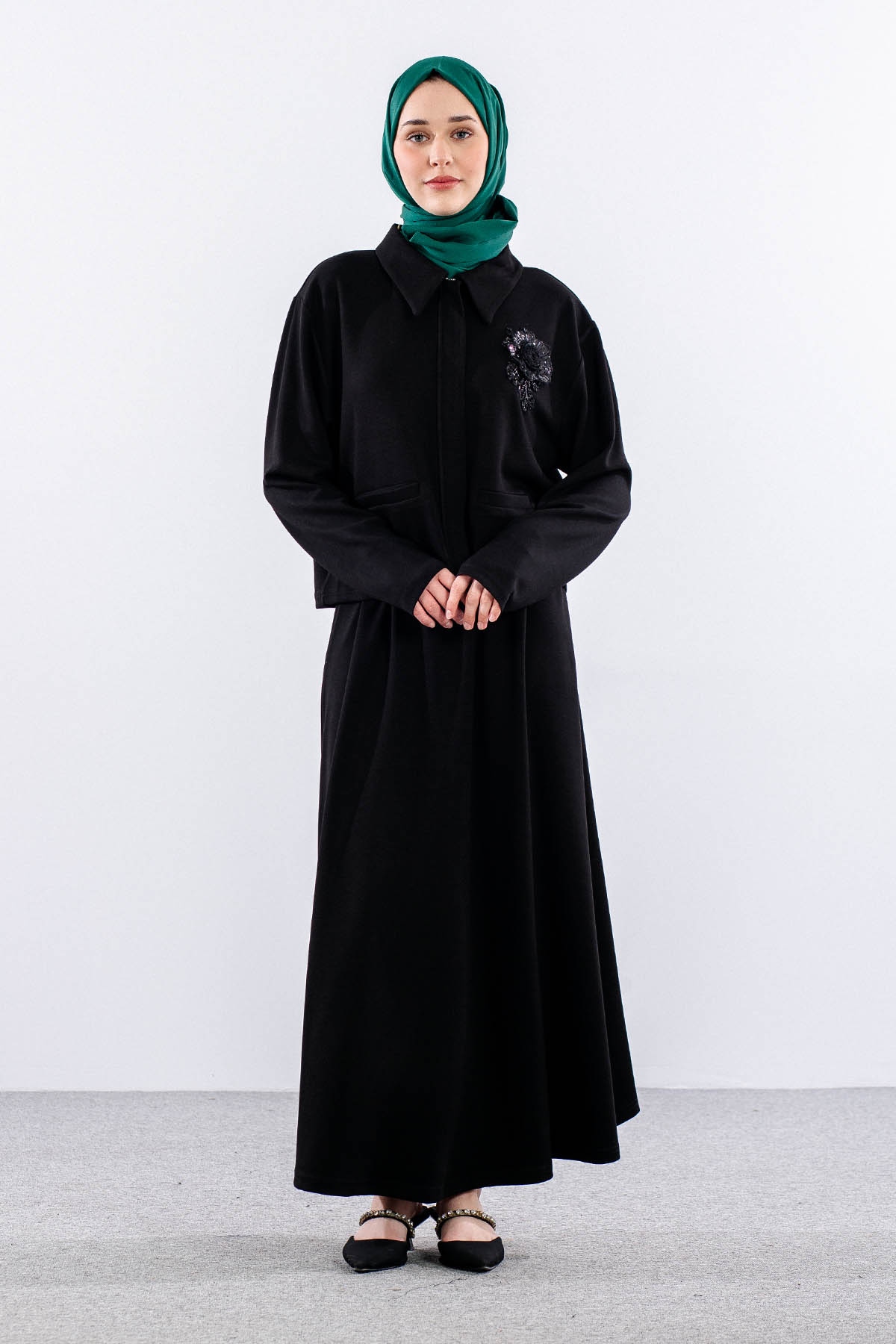 328 E.takim 38-44 Gül Nakis - Siyah - 1