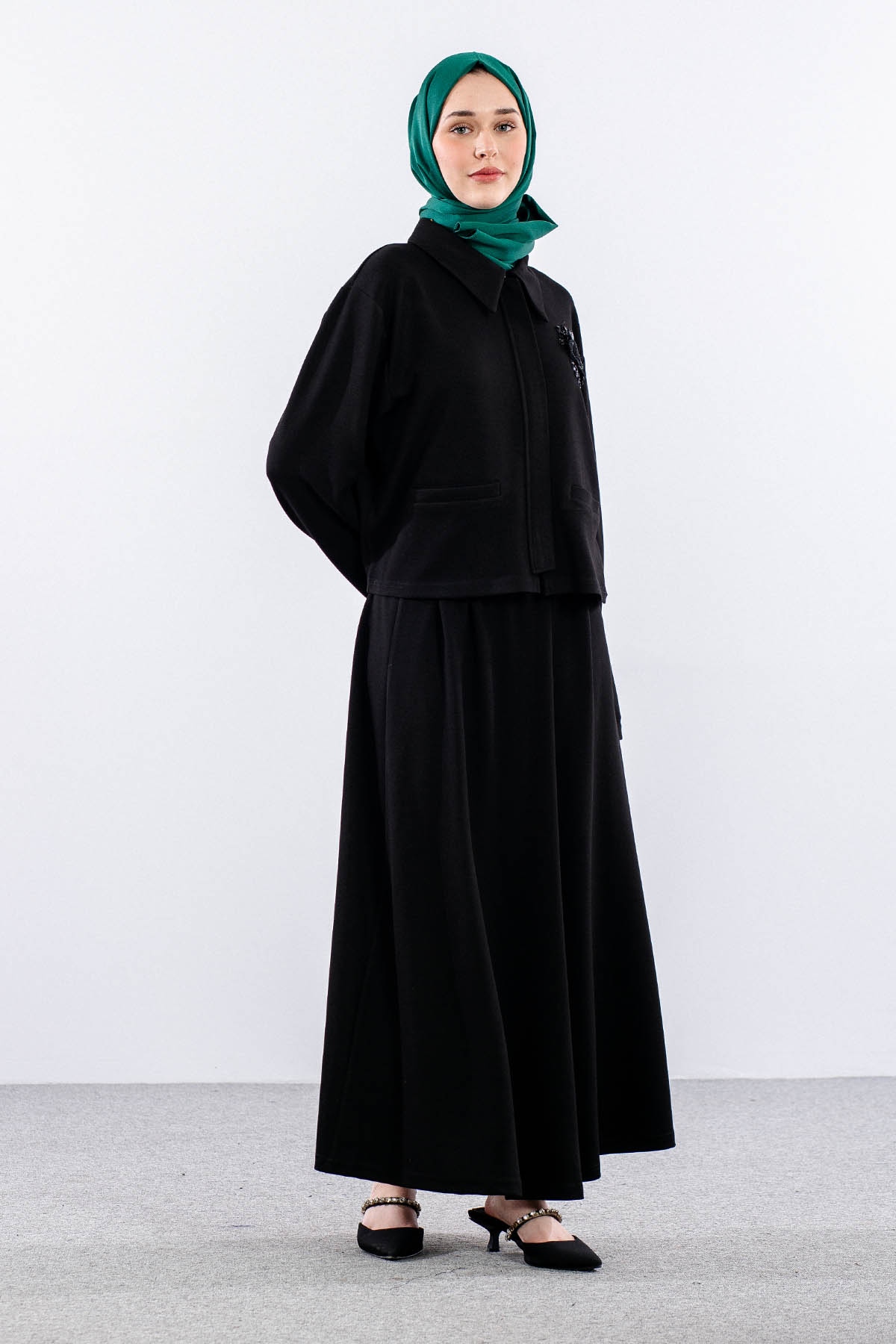 328 E.takim 38-44 Gül Nakis - Siyah - 2