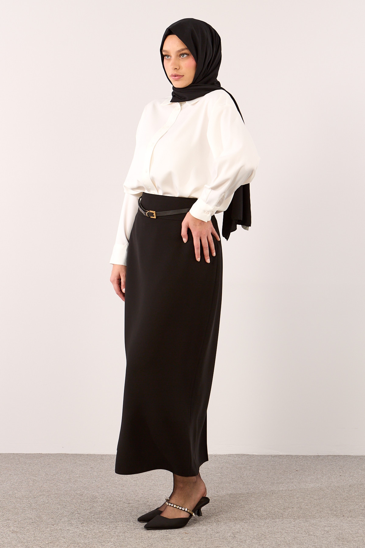 3318 Etek 46-52 (54-56 Tekleme) Kalem Model - Siyah - 2