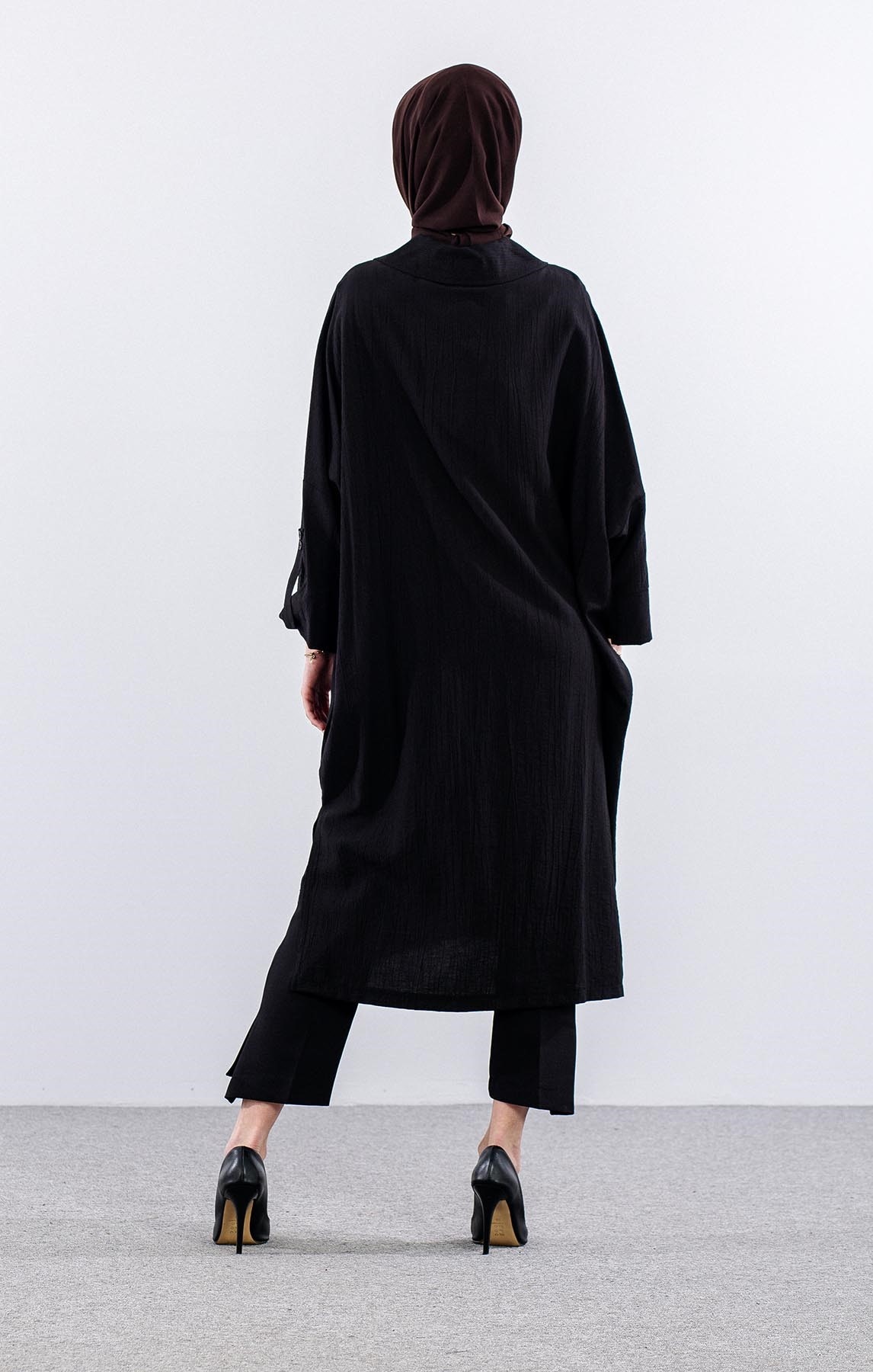 34296 Tunik Tek Oversize - Siyah - 4