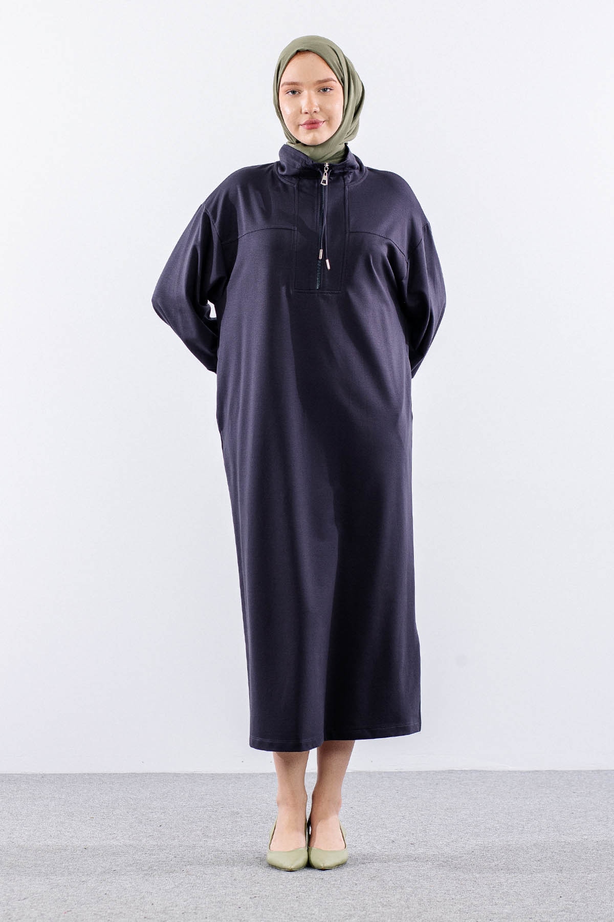 35742 Elbise Tek Keşık Detay - Antrasit - 2