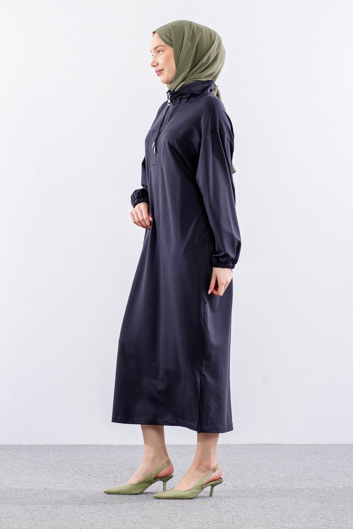 35742 Elbise Tek Keşık Detay - Antrasit - 4