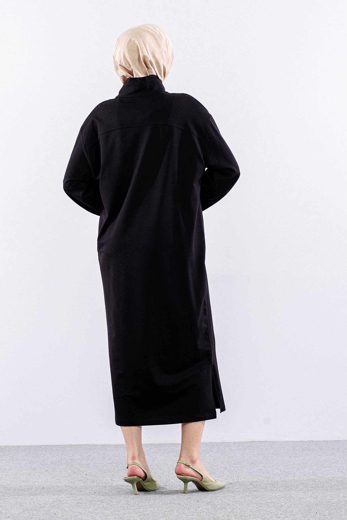 35742 Elbise Tek Keşık Detay - Siyah - 5