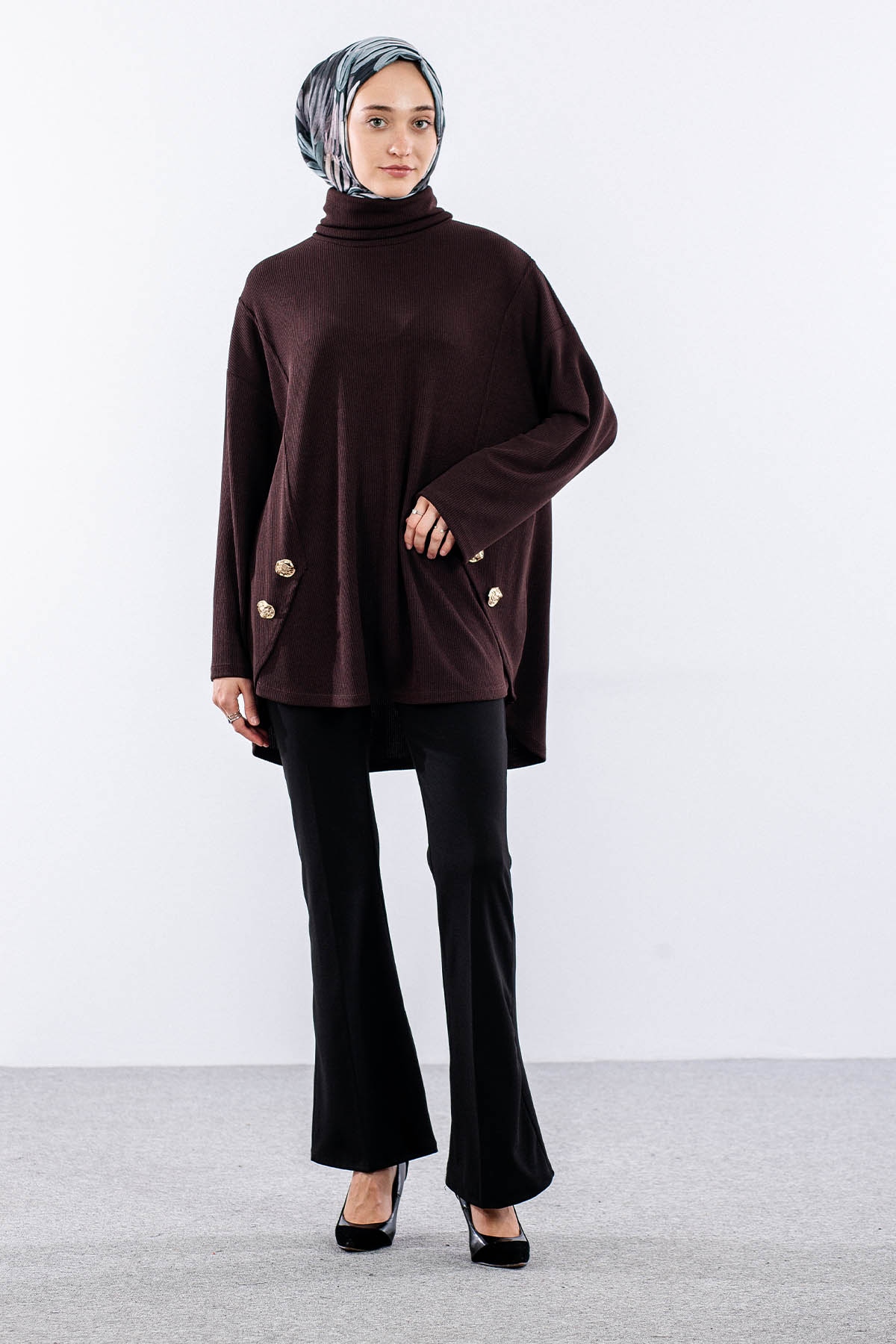 36070 Tunik Tek - Kahve - 2