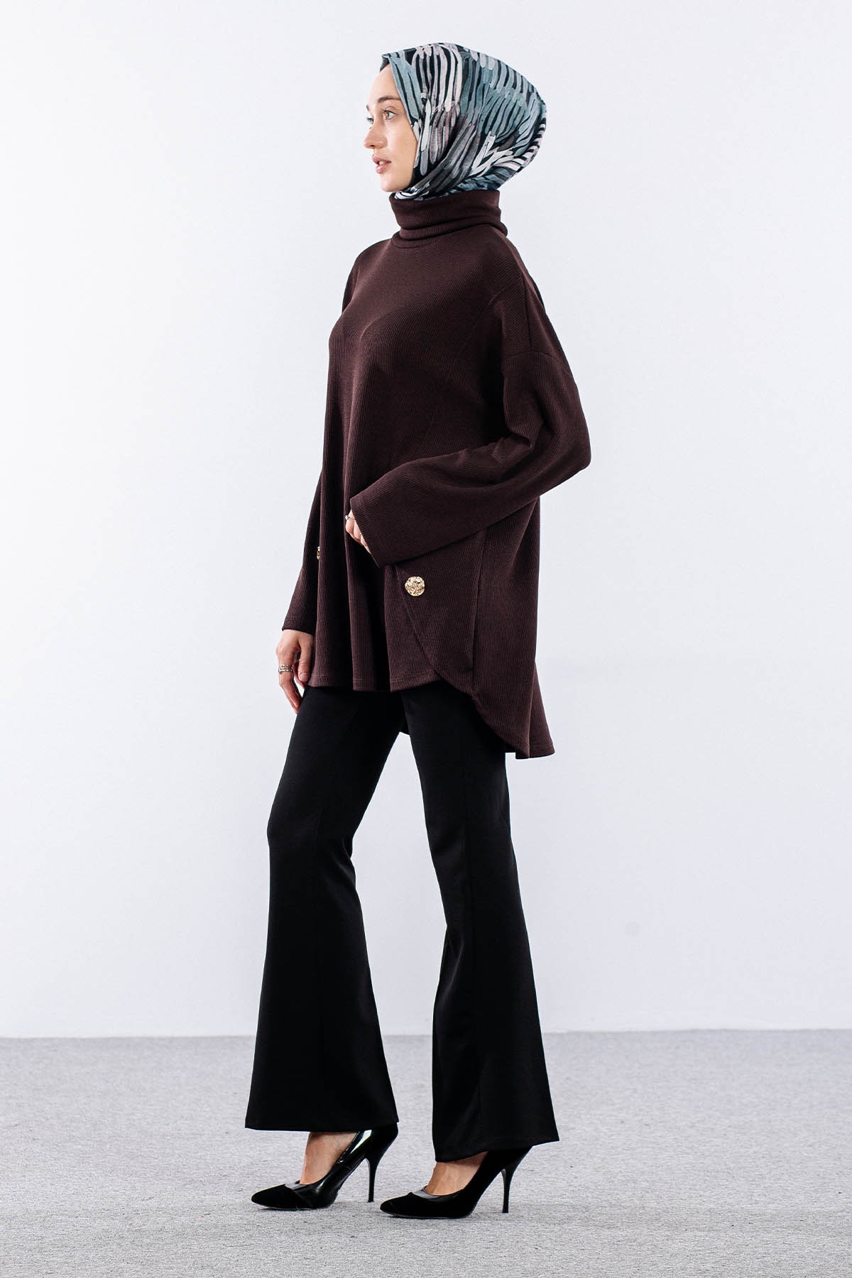 36070 Tunik Tek - Kahve - 4