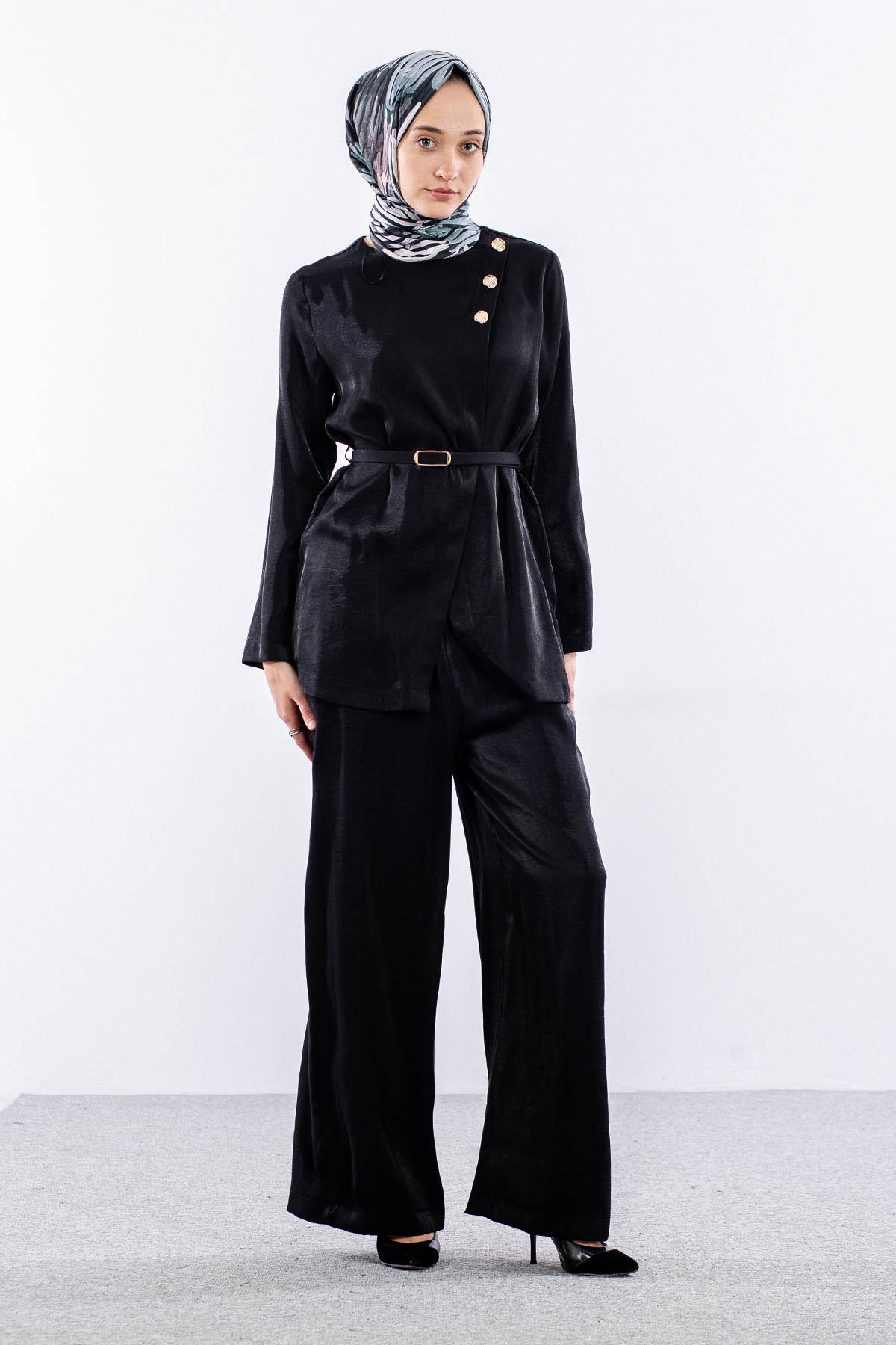 36210 Takim S-m-l Dugme Garni - Siyah - 2