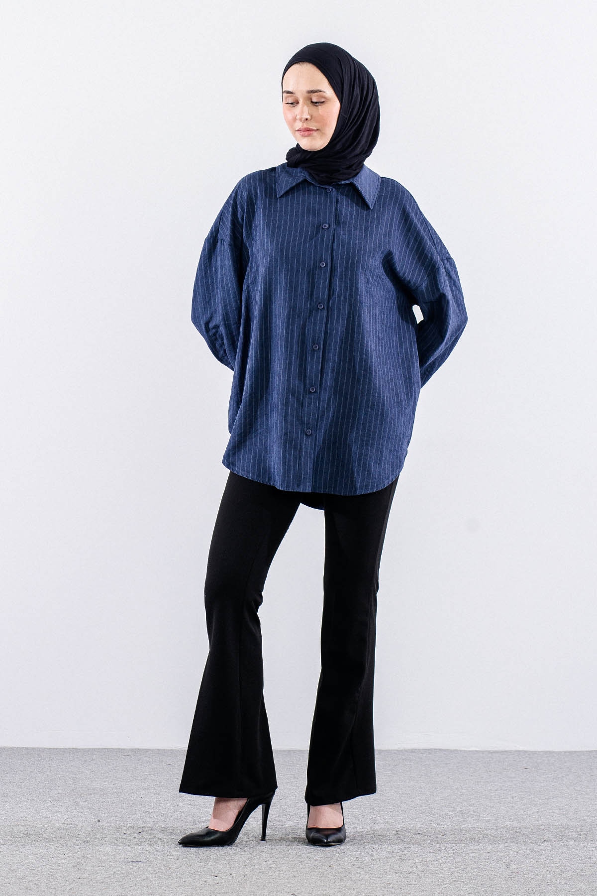 36222 Gömlek Tek Cizgili - Lacivert - 2