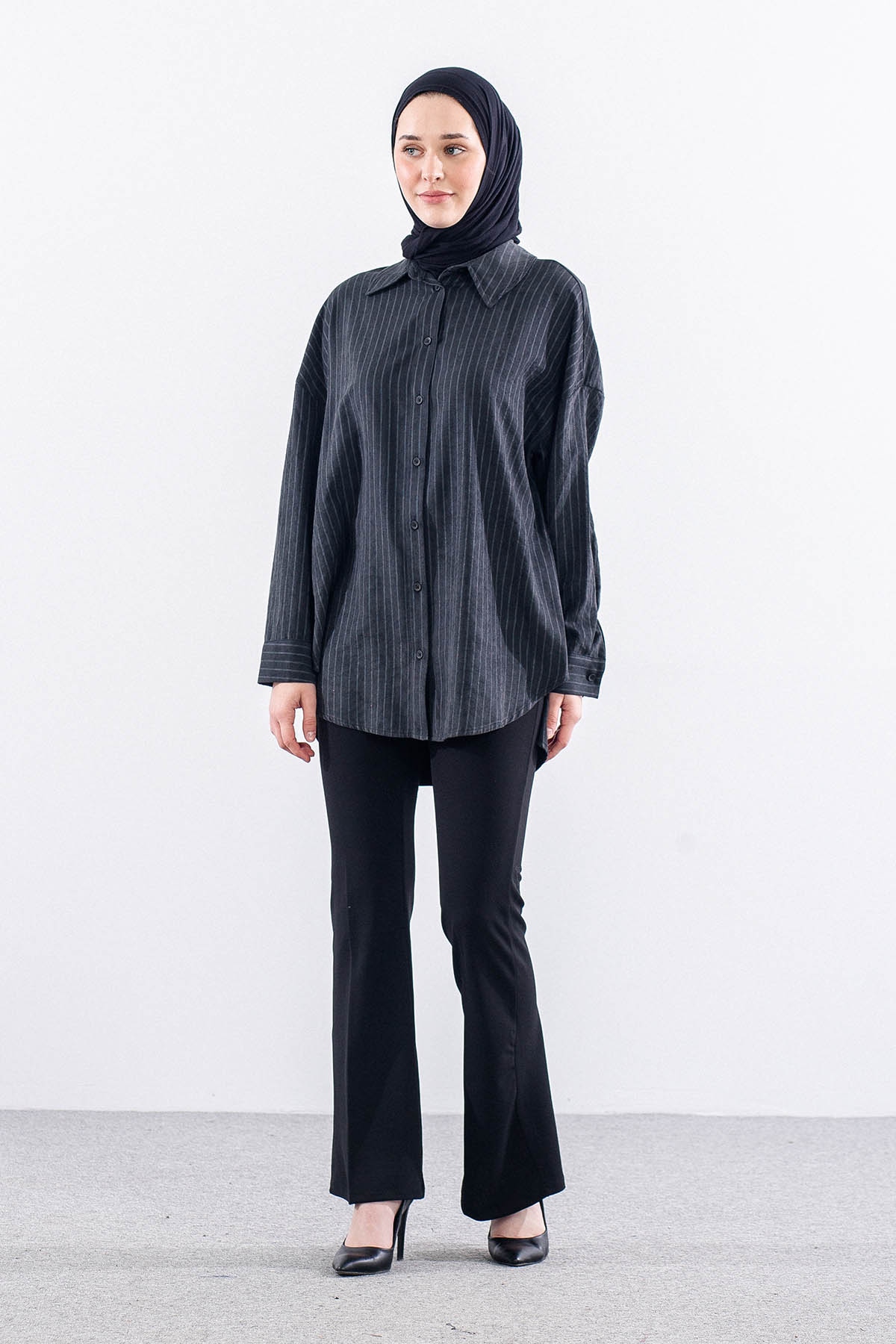 36222 Gömlek Tek Cizgili - Siyah - 2
