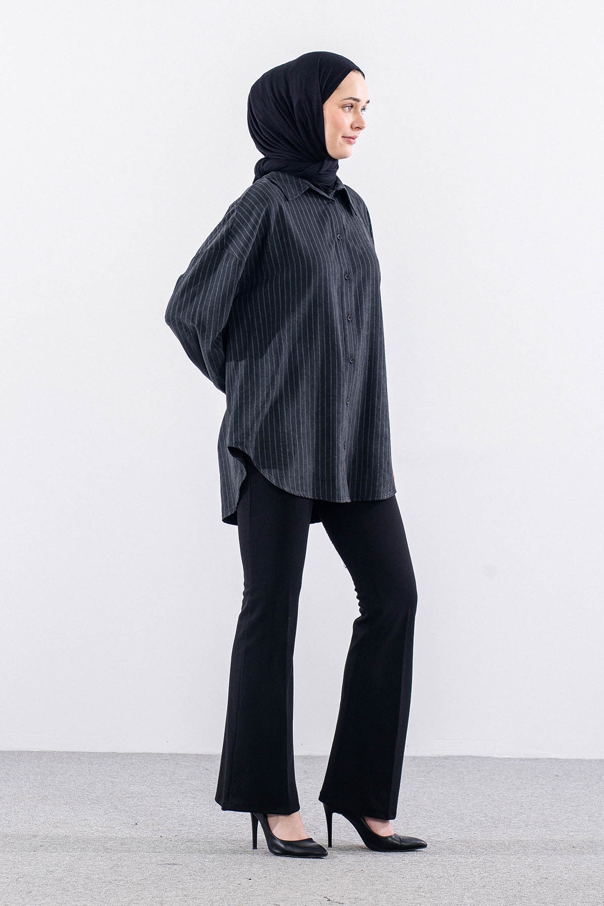 36222 Gömlek Tek Cizgili - Siyah - 4