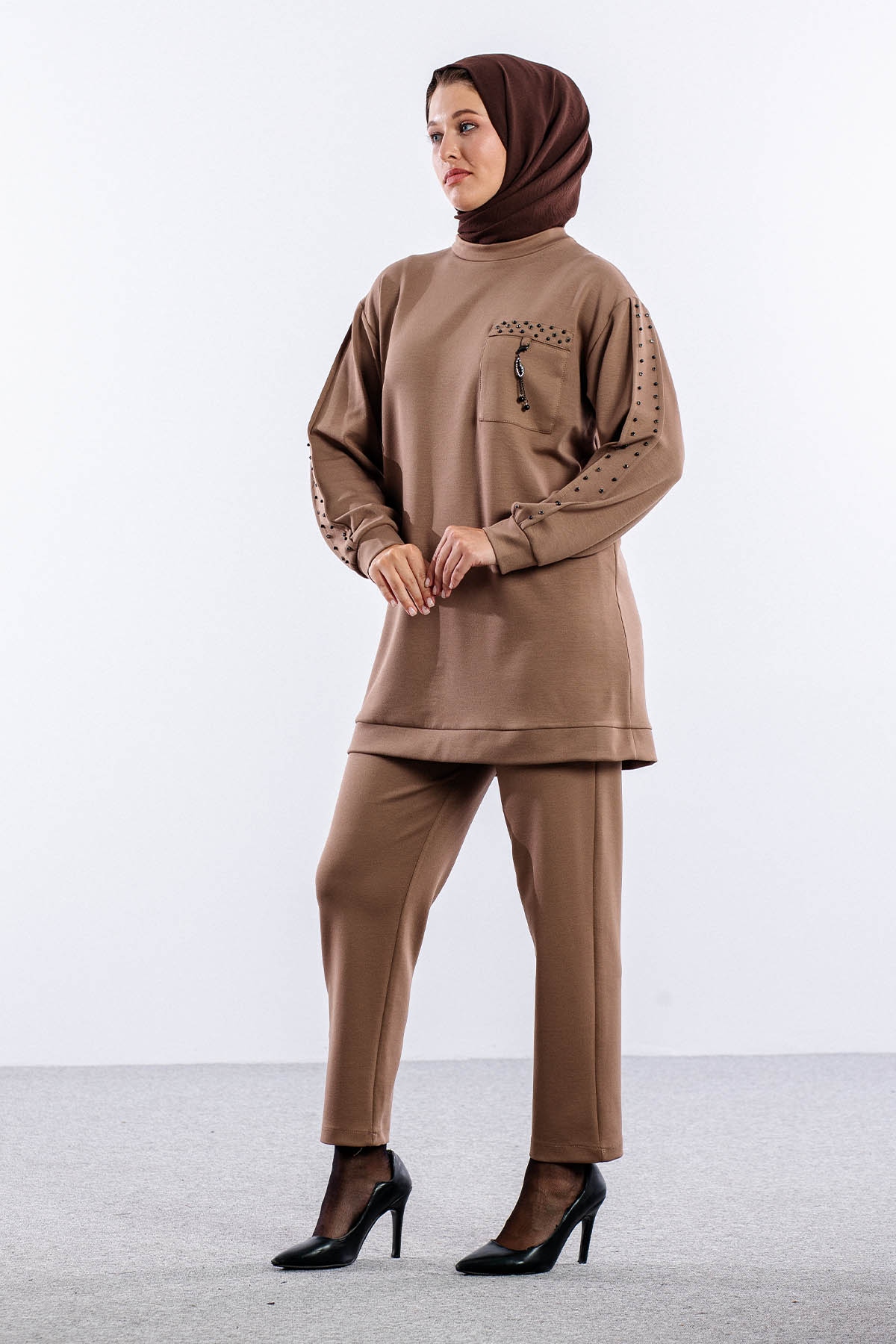 3661 Takim 38-46 Kolu Tas Detay - S_kahve - 3