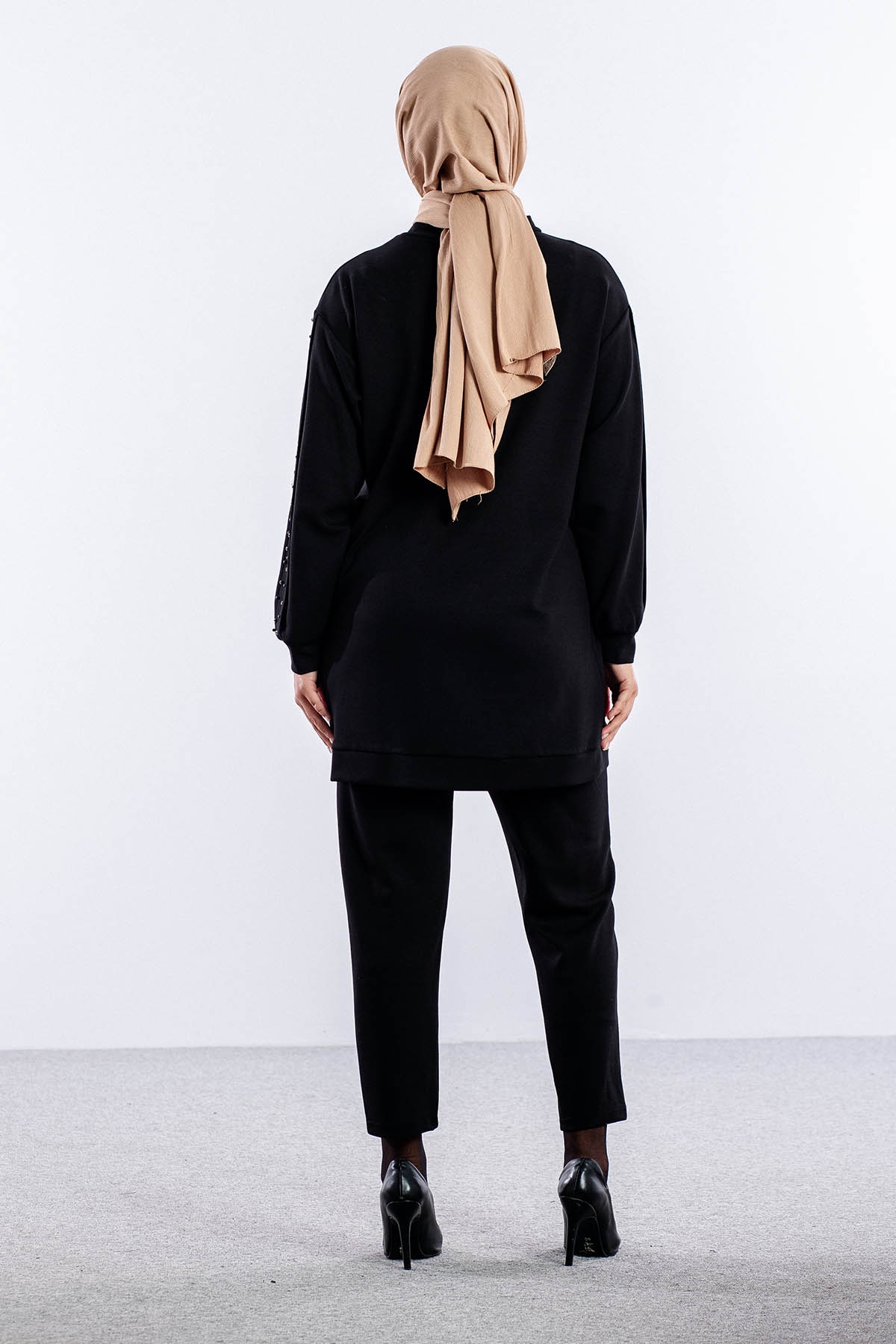 3661 Takim 38-46 Kolu Tas Detay - Siyah - 5