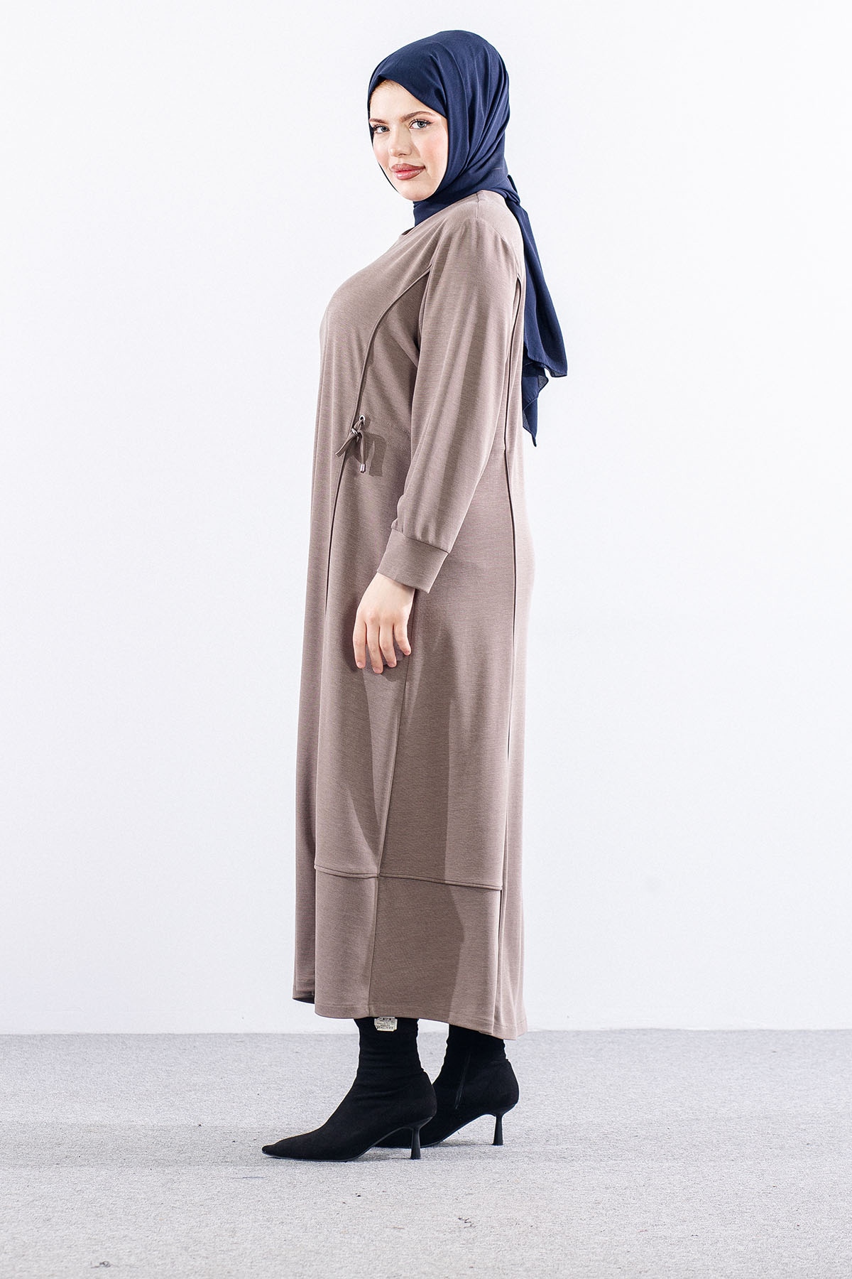 36624 Fermuarli Kap Tek - Bej - 3