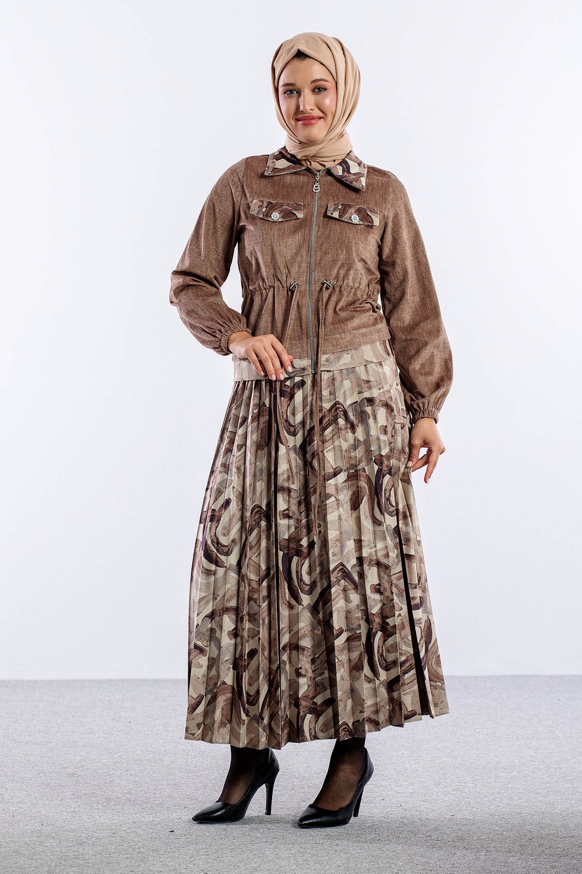 3668 E.takim 38-46 Desenli - Bej - 2