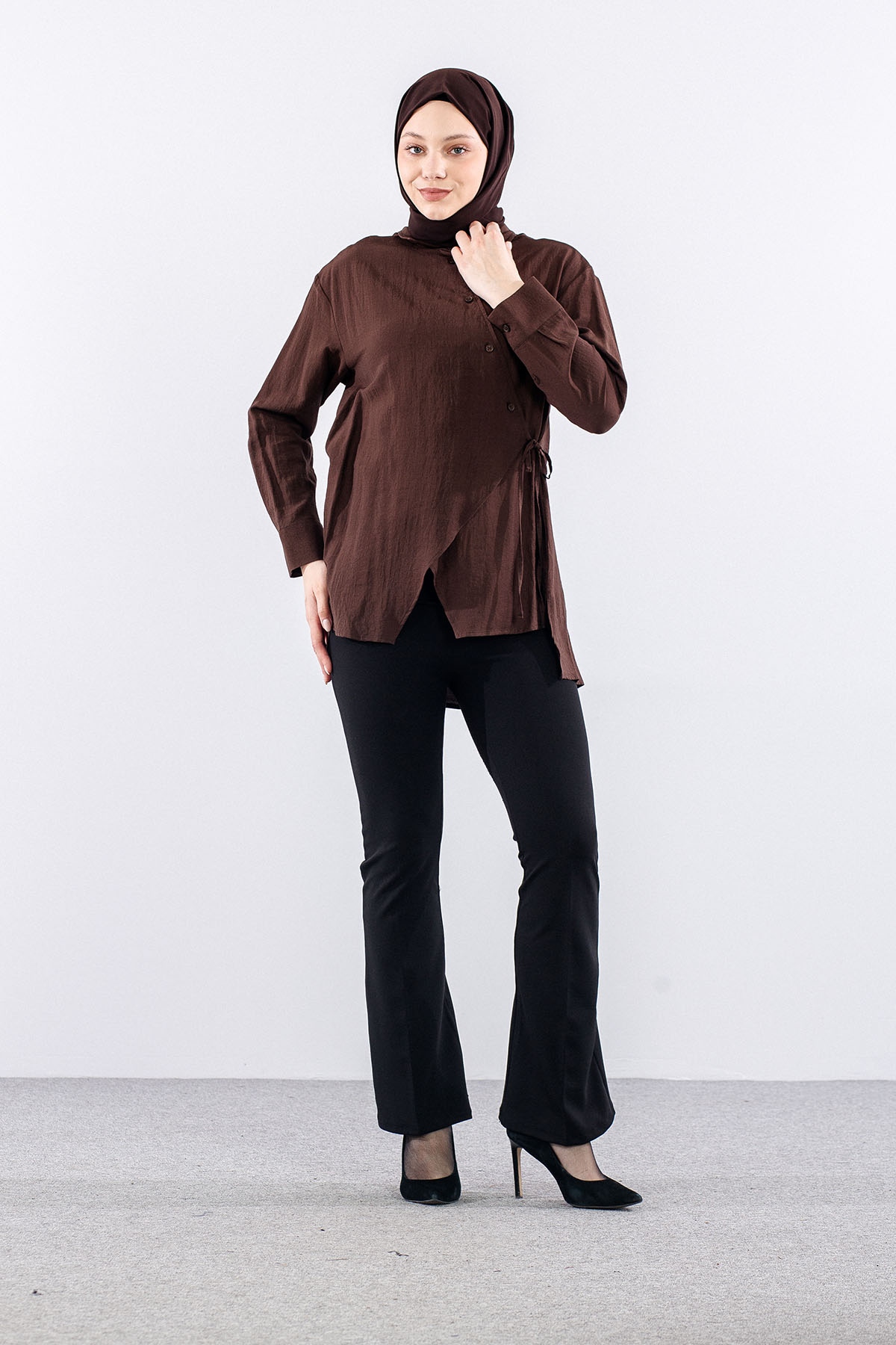 36894 Gömlek Tek Bagli - Kahve - 2