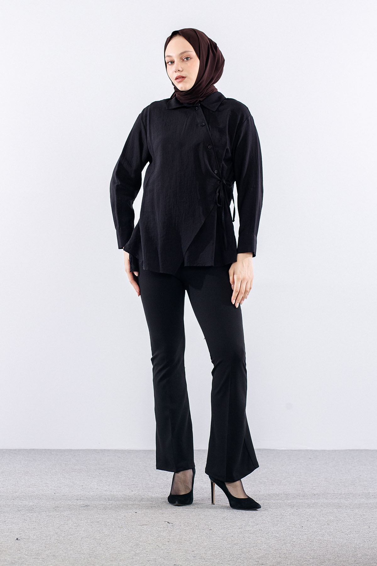 36894 Gömlek Tek Bagli - Siyah - 1