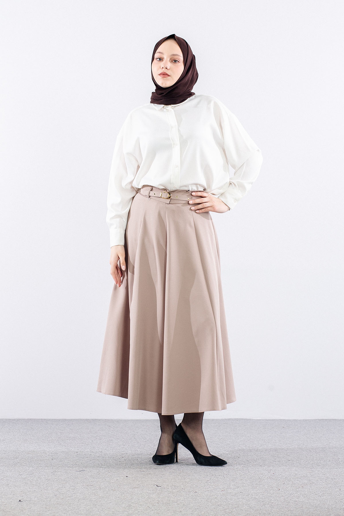 3698 Etek 38-46 (8parçali) - Tas - 2