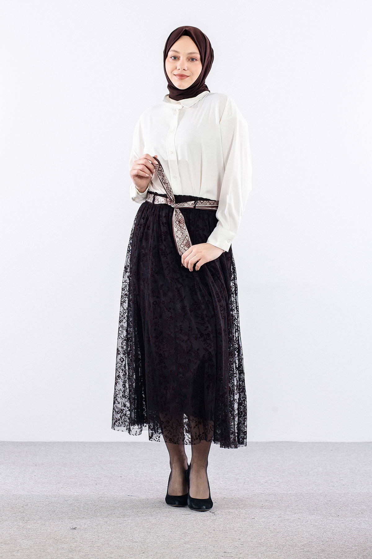 3721 Etek 38-46 Tul - Kahve - 2