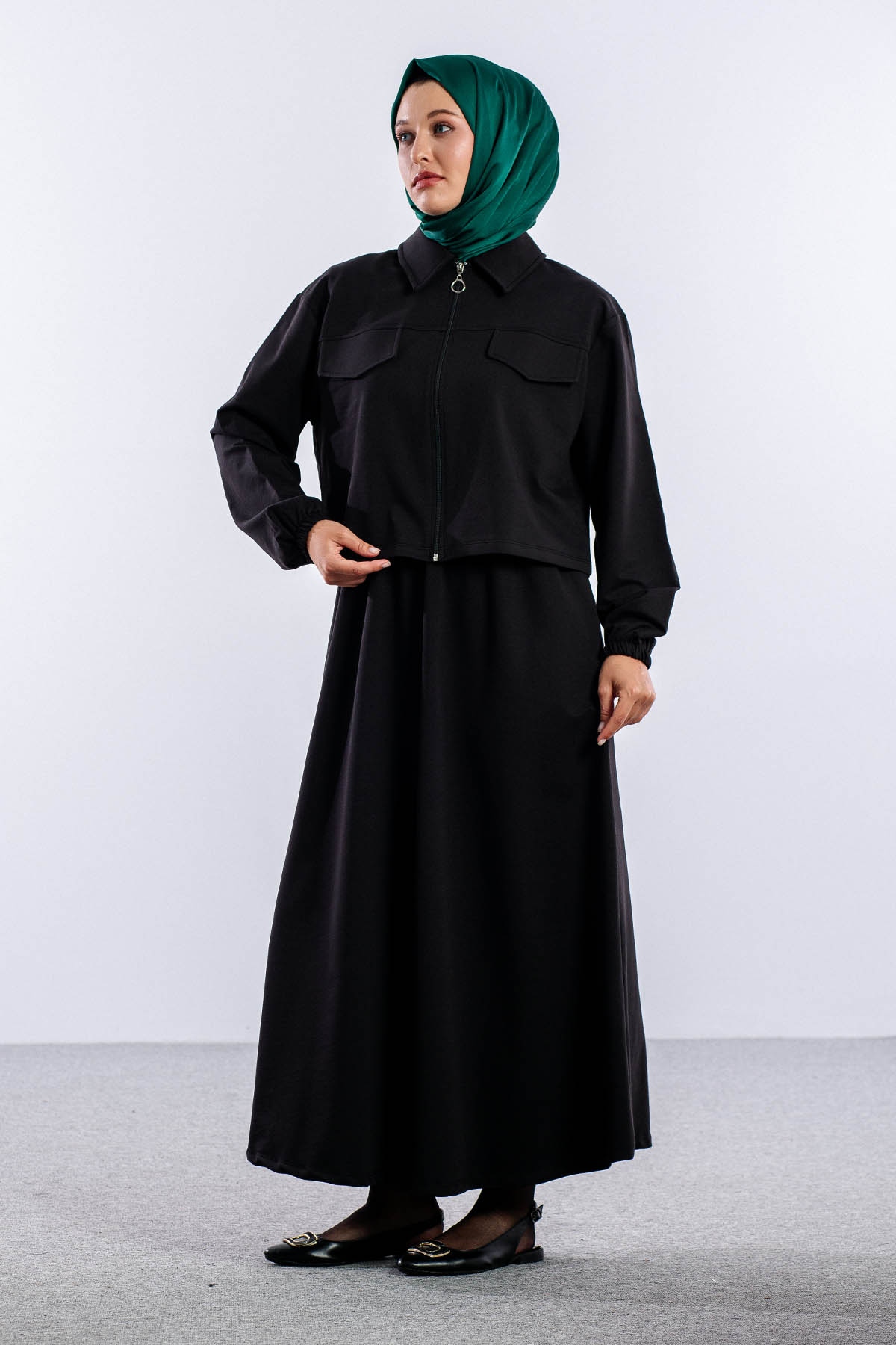 4014 2li Elbise Takim 42-48 - Siyah - 2