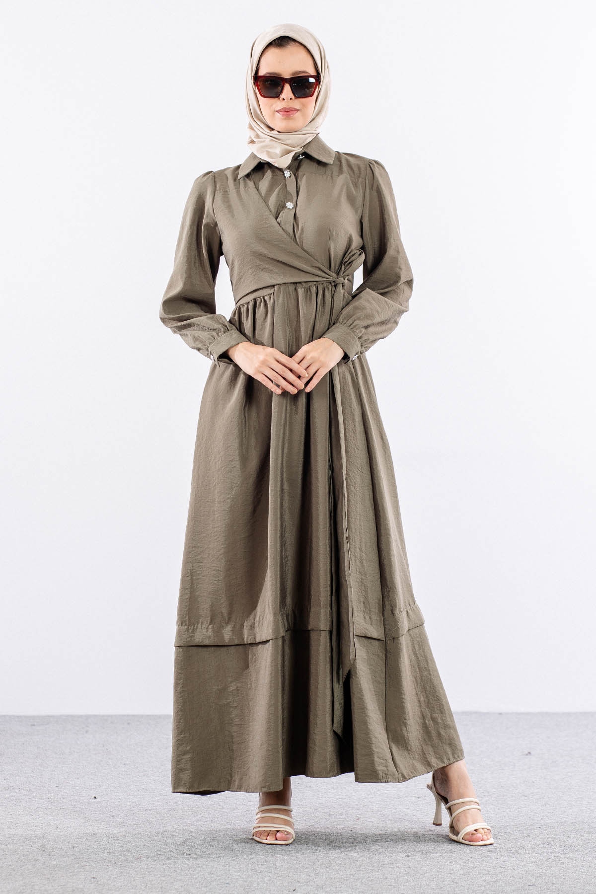 4036 Elbise 1-5 Sh - Haki - 1