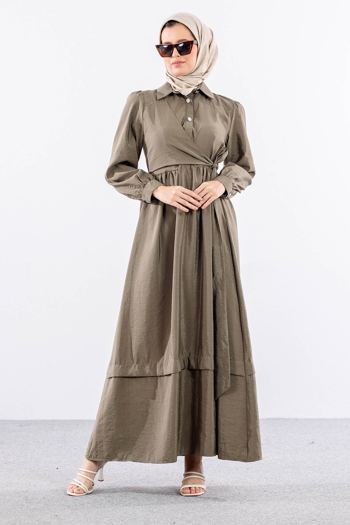 4036 Elbise 1-5 Sh - Haki - 2