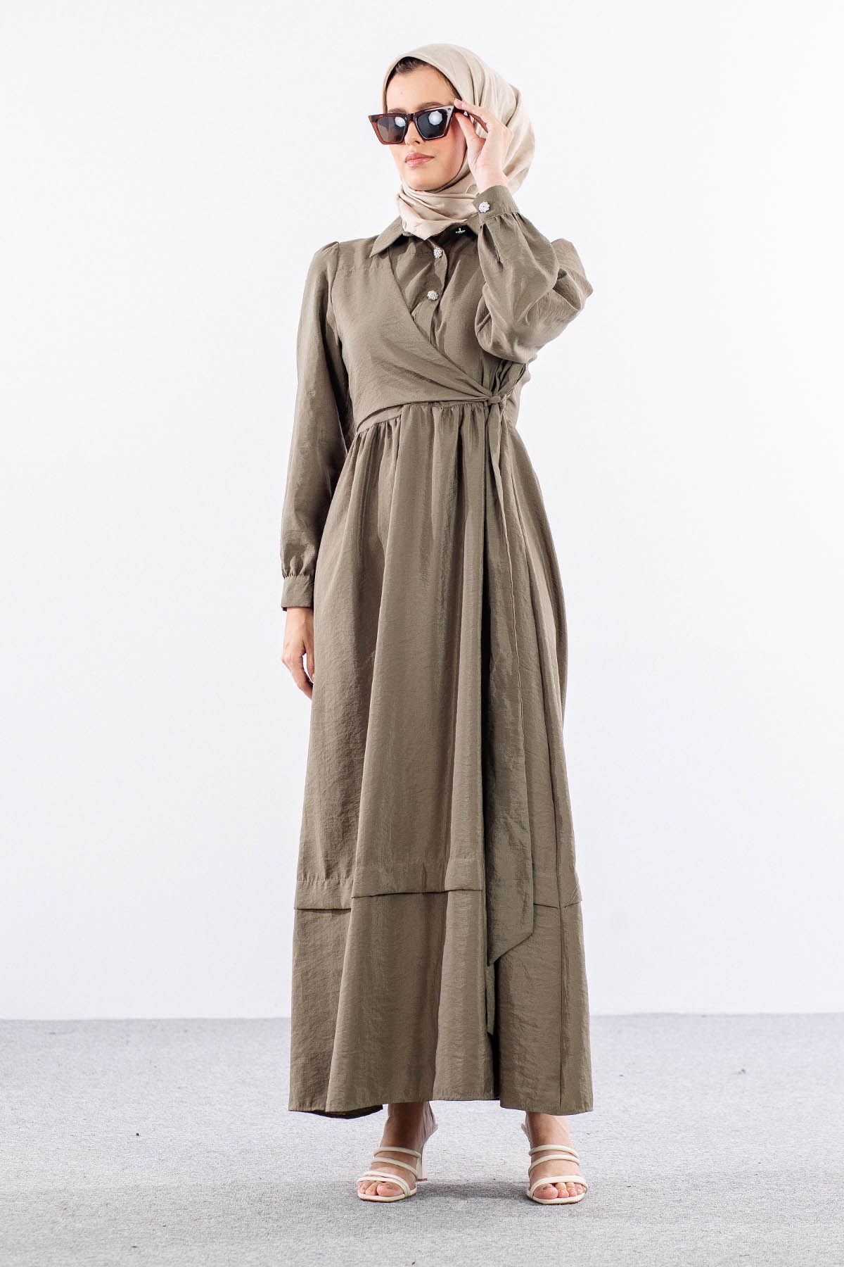 4036 Elbise 1-5 Sh - Haki - 3