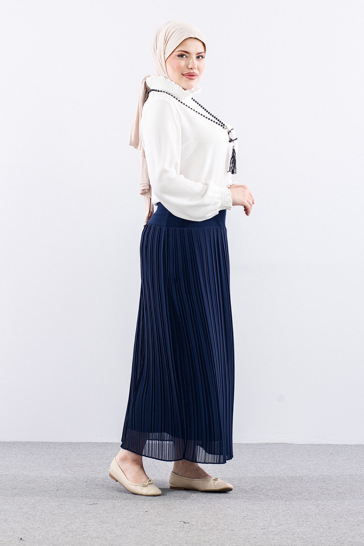 415 Pli̇seli̇ Etek 1-6 - Lacivert - 3