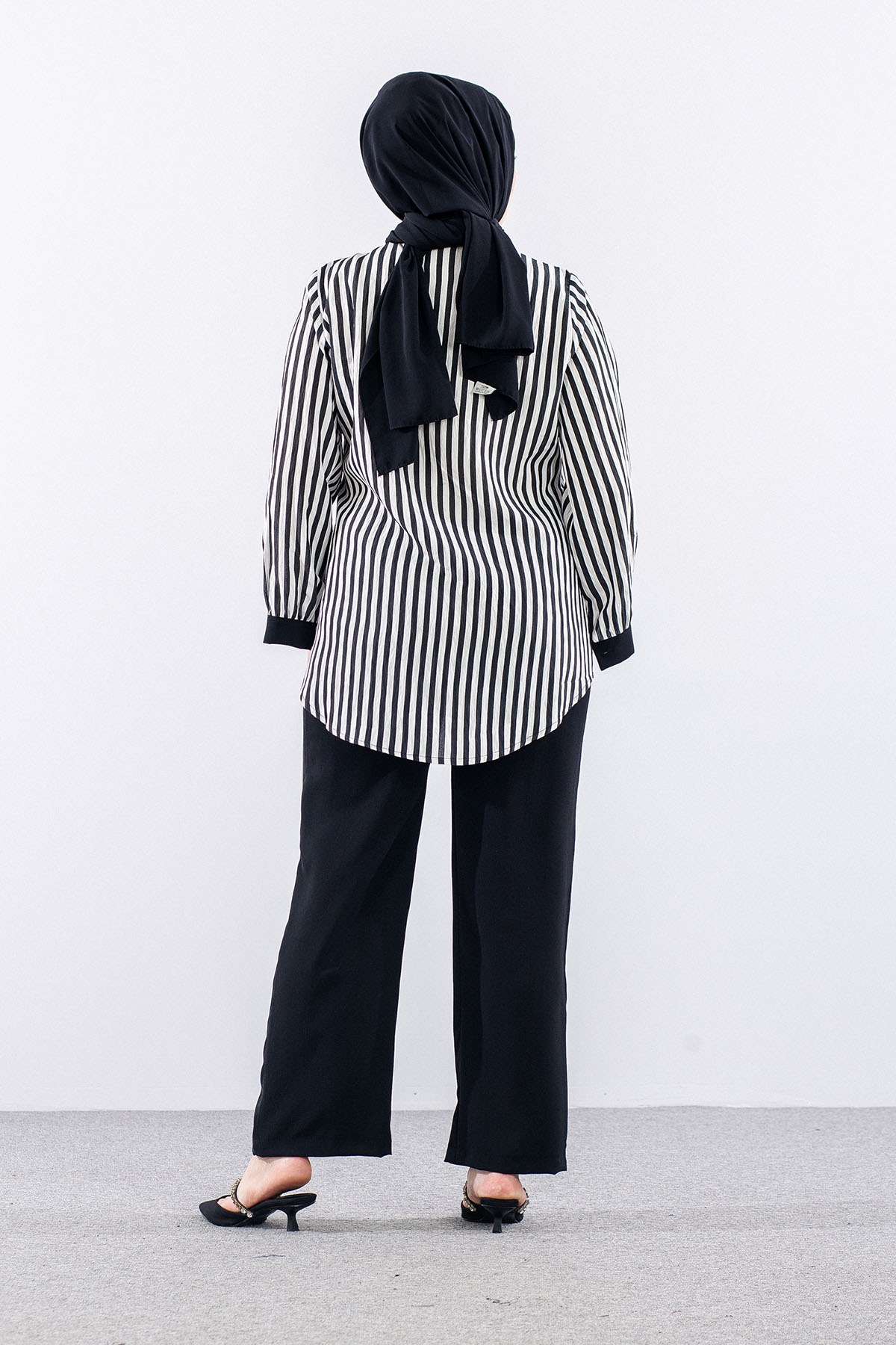 4615 Takim 46-2 Cizgi Kumas - Siyah - 4