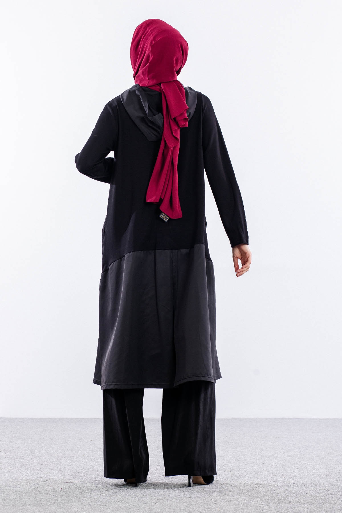 488 Kaban 40-50 Kapşonlu Parasut Garni - Siyah - 3