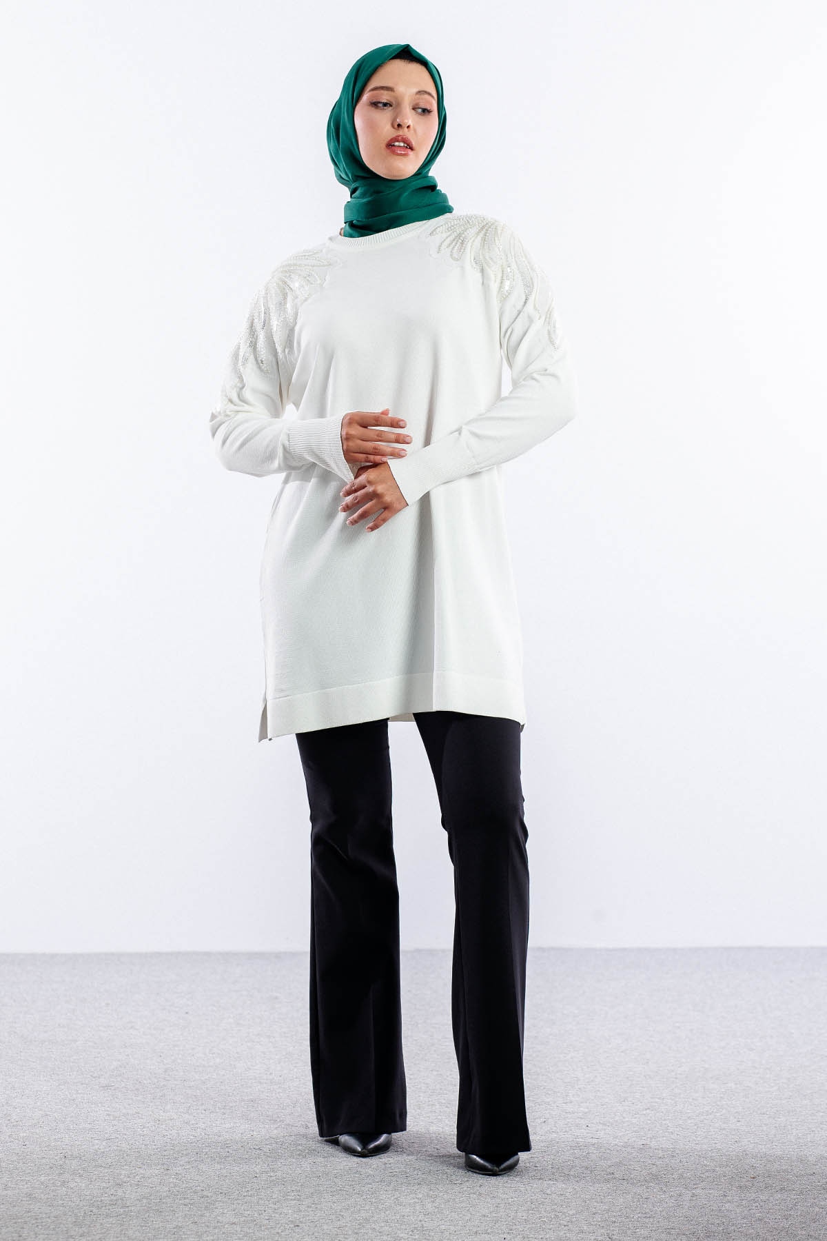 5006 Kazak Tek Omuz Inci - Ekru - 2